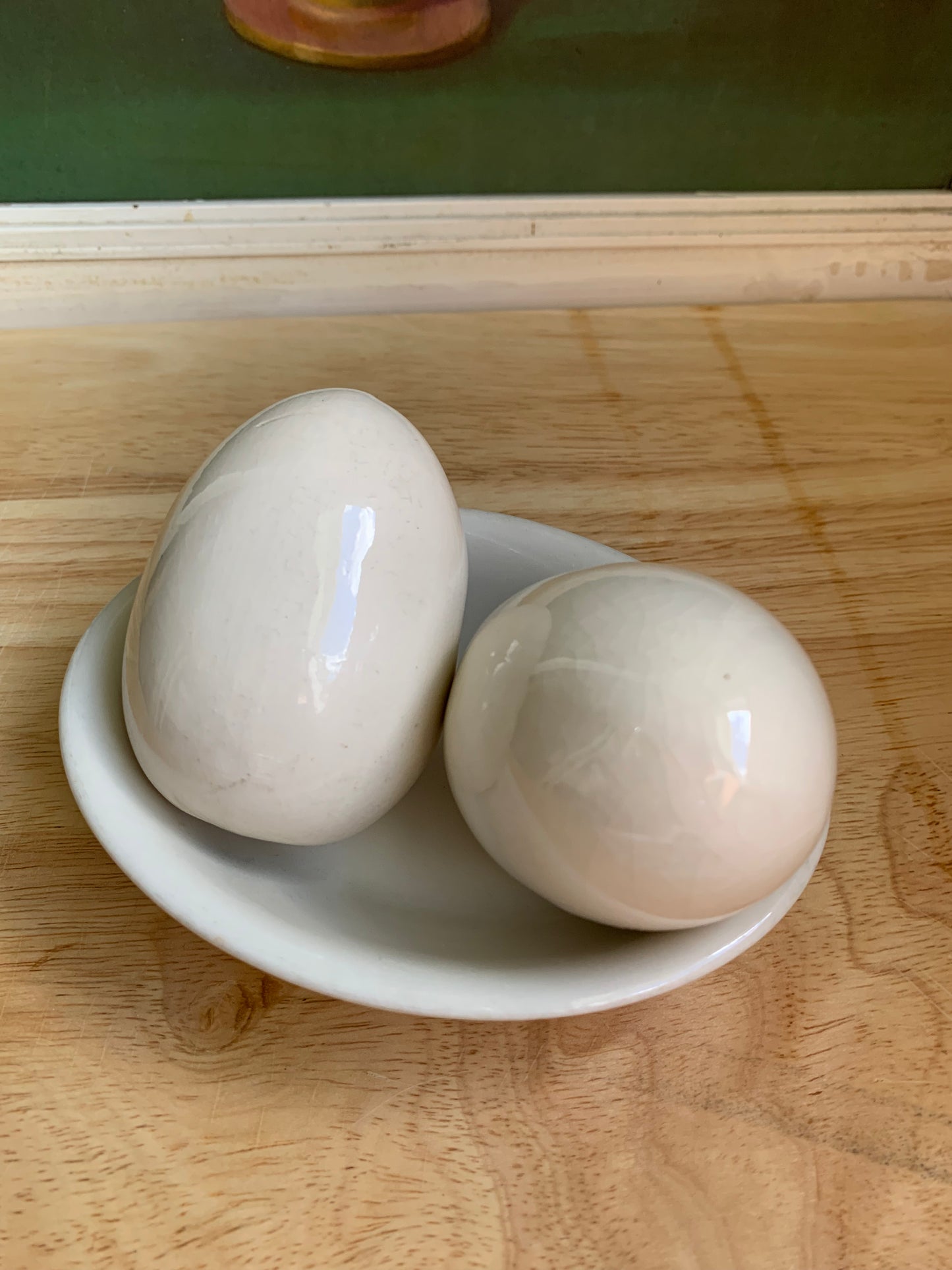 2 Ceramic Eggs