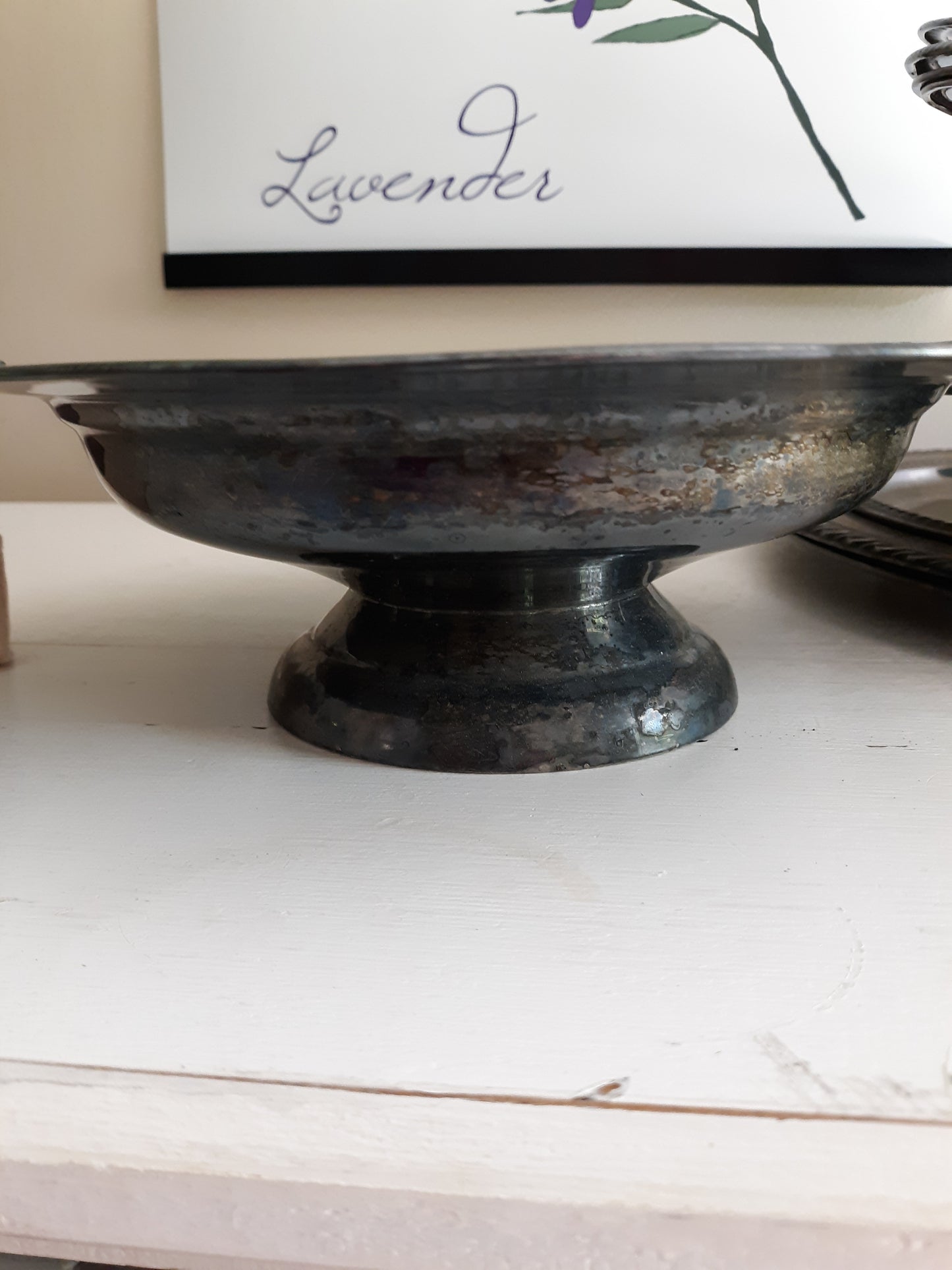 Vintage Silver Plated Pedestal Bowl with Handles
