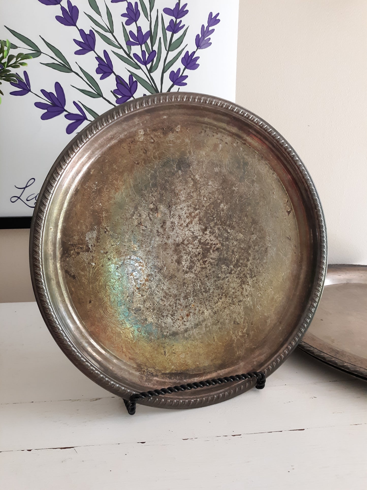 Large Vintage Silver Plate Tray / Platter
