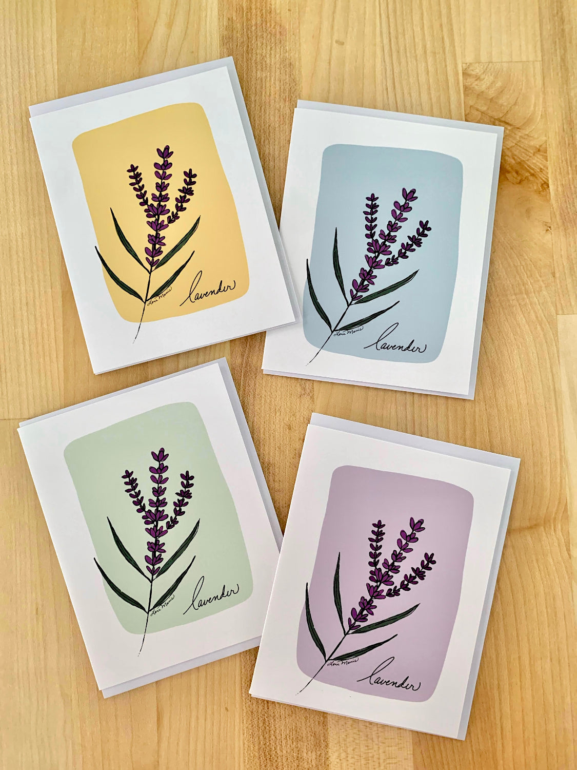 Lavender Retro Note Cards #1