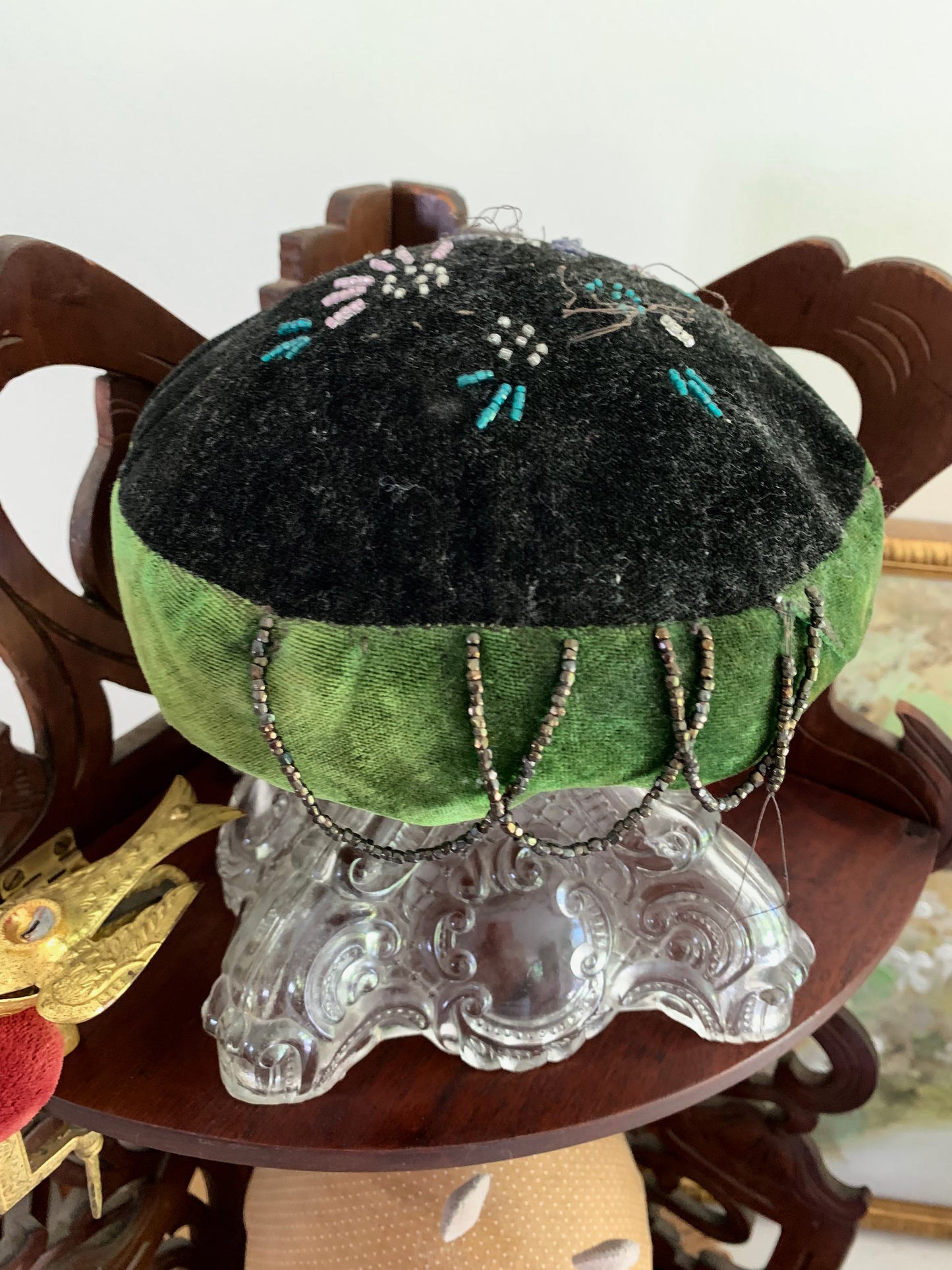 Large Victorian Beaded Velvet Make Do