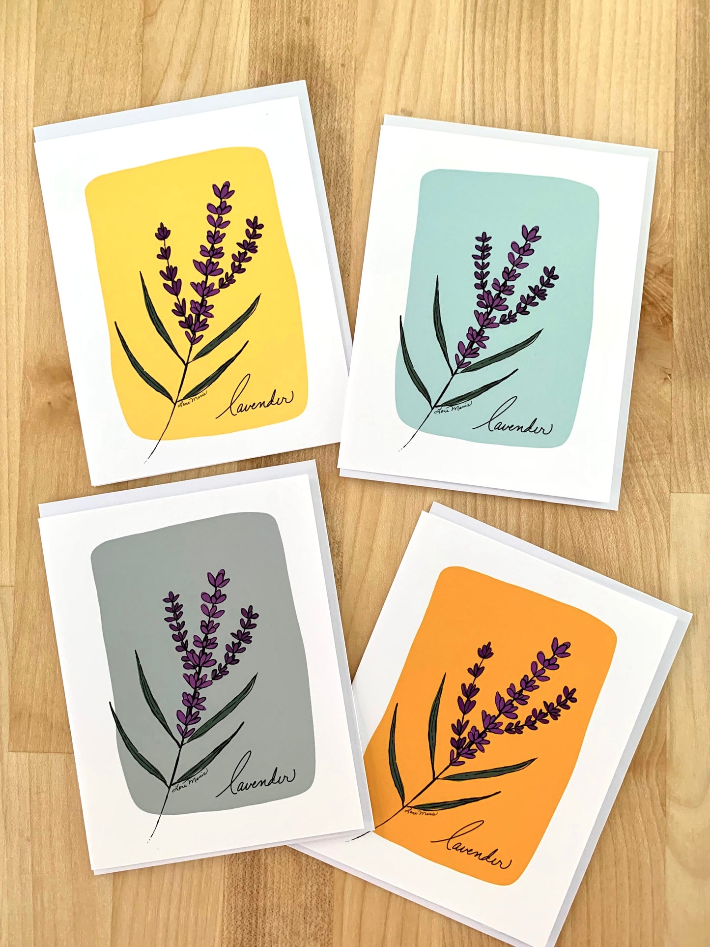 Lavender Retro Note Cards #2