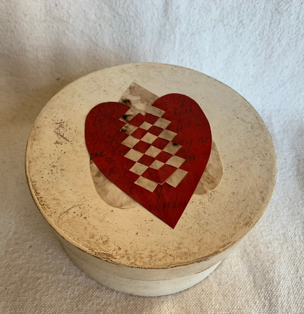 Cream Double Hearts Box with Pincushion