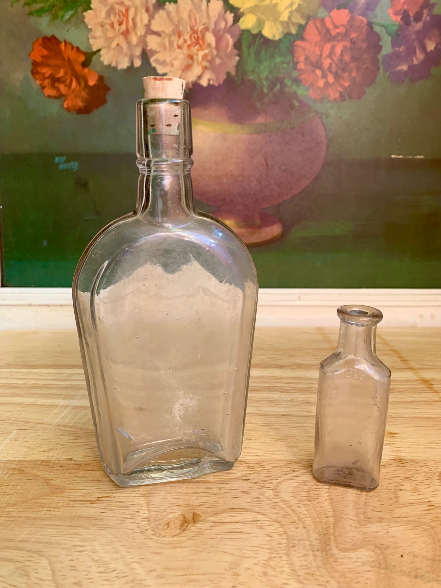 2 Antique Glass Bottles
