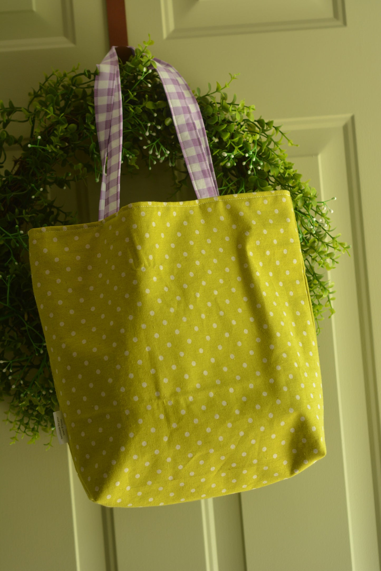 Lilacs & Polka Dots Market Tote Bag