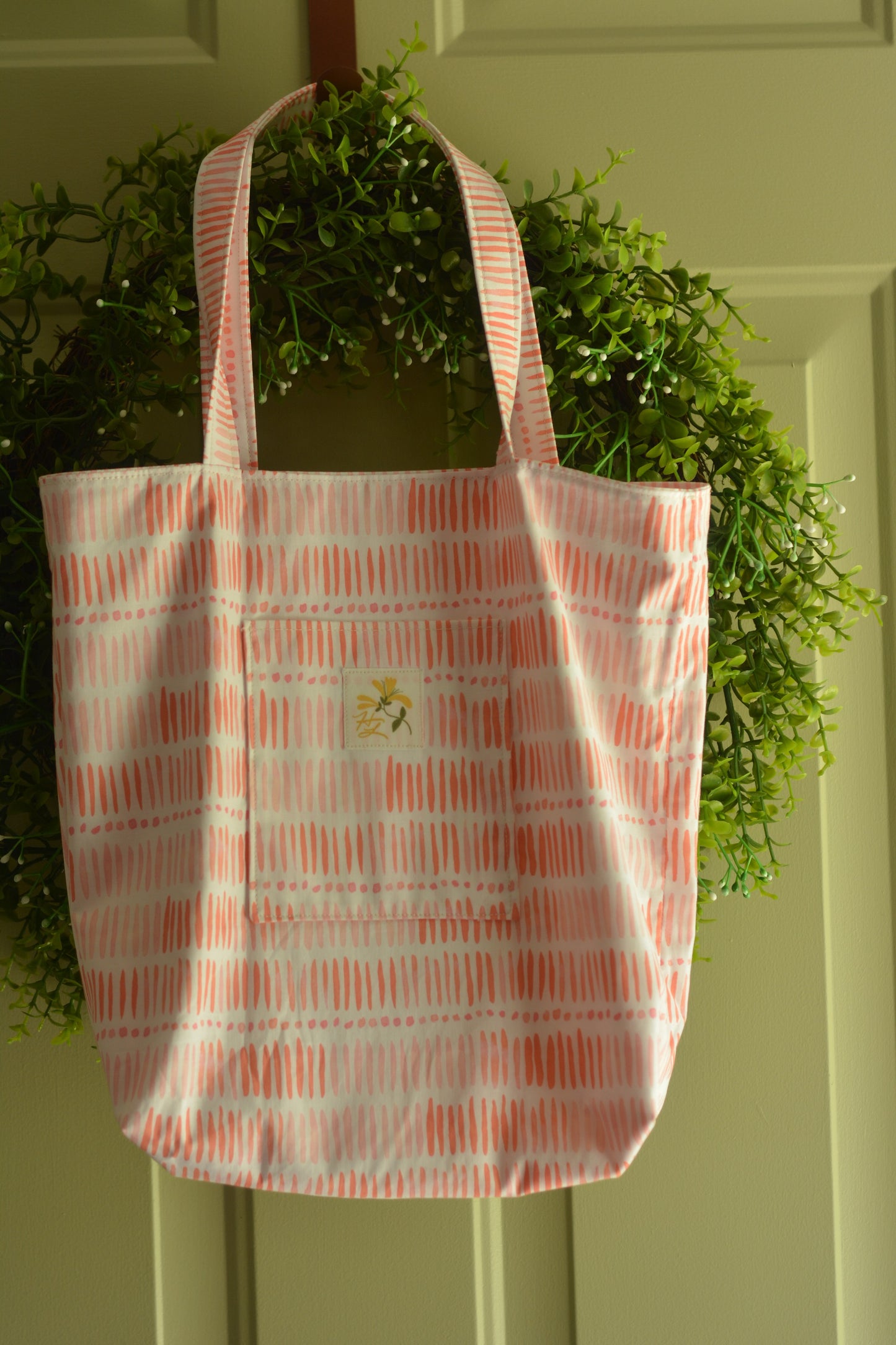 Honeysuckle Floral Market Tote Bag