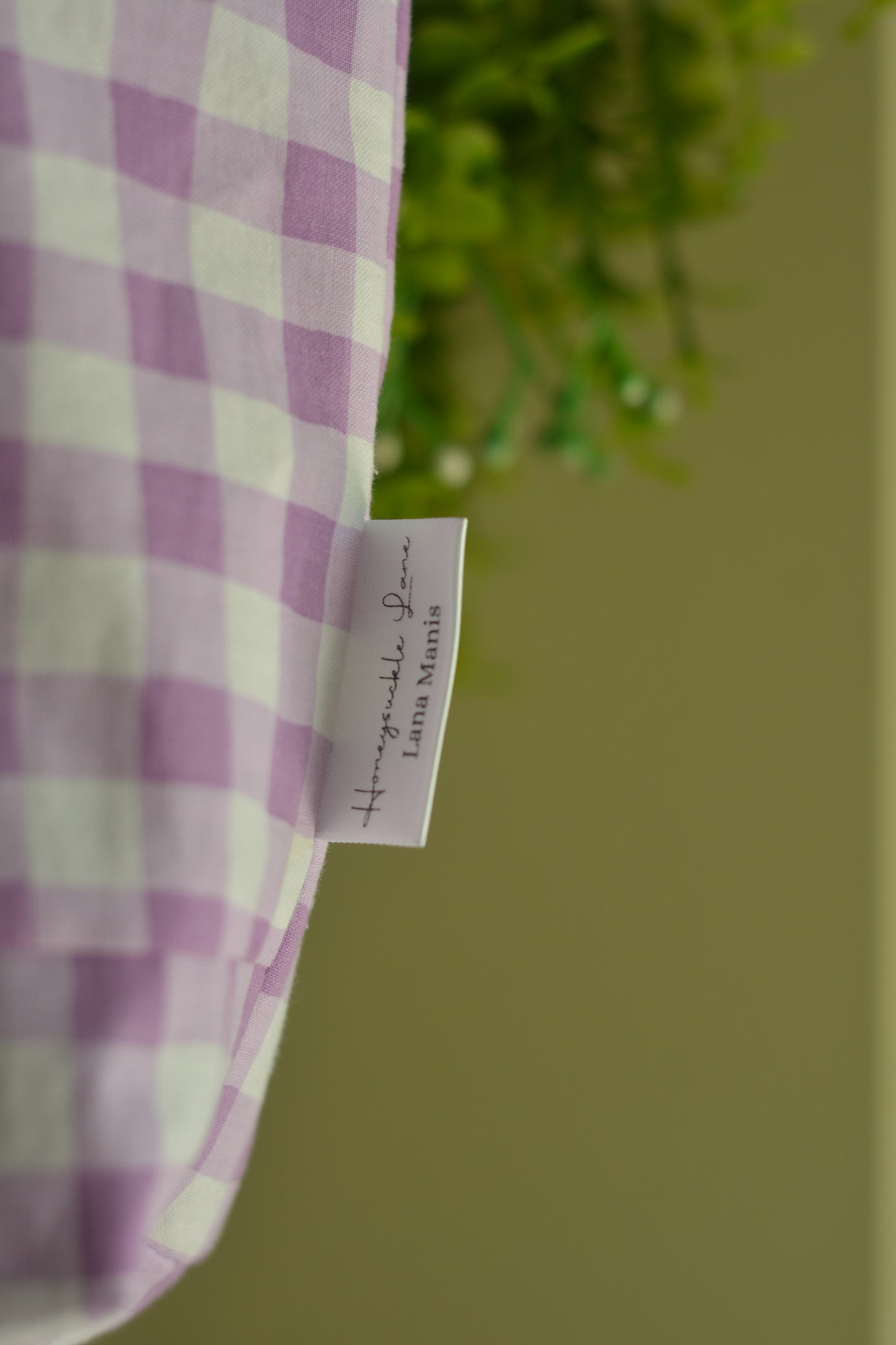Lilacs & Gingham Market Tote Bag