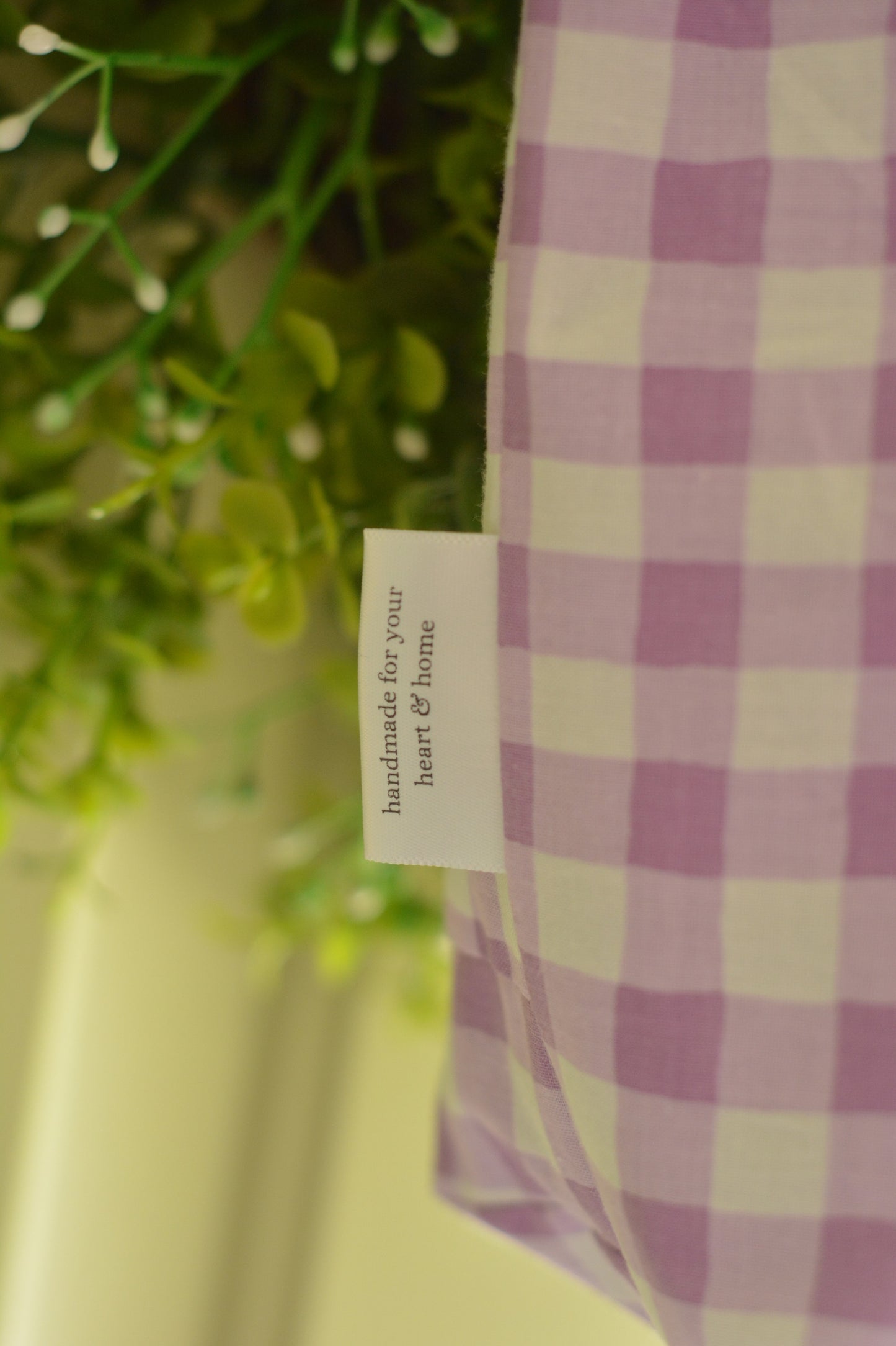 Lilacs & Gingham Market Tote Bag