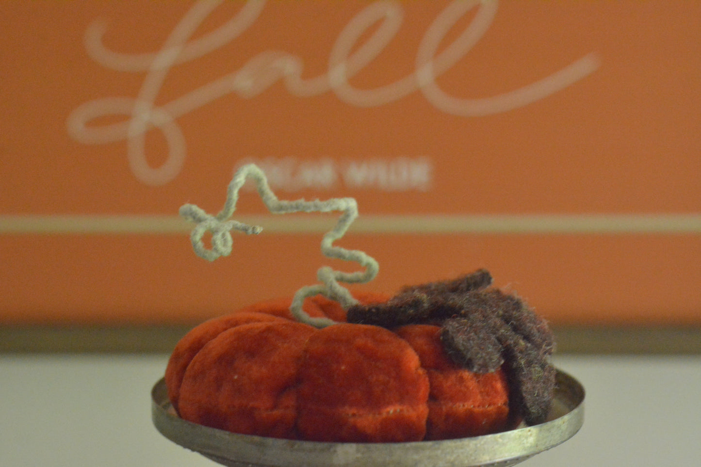 Vintage Velvet Pumpkins - Dark Rust