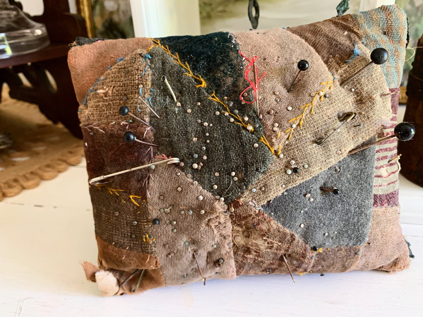 Antique Crazy Quilt Pincushion