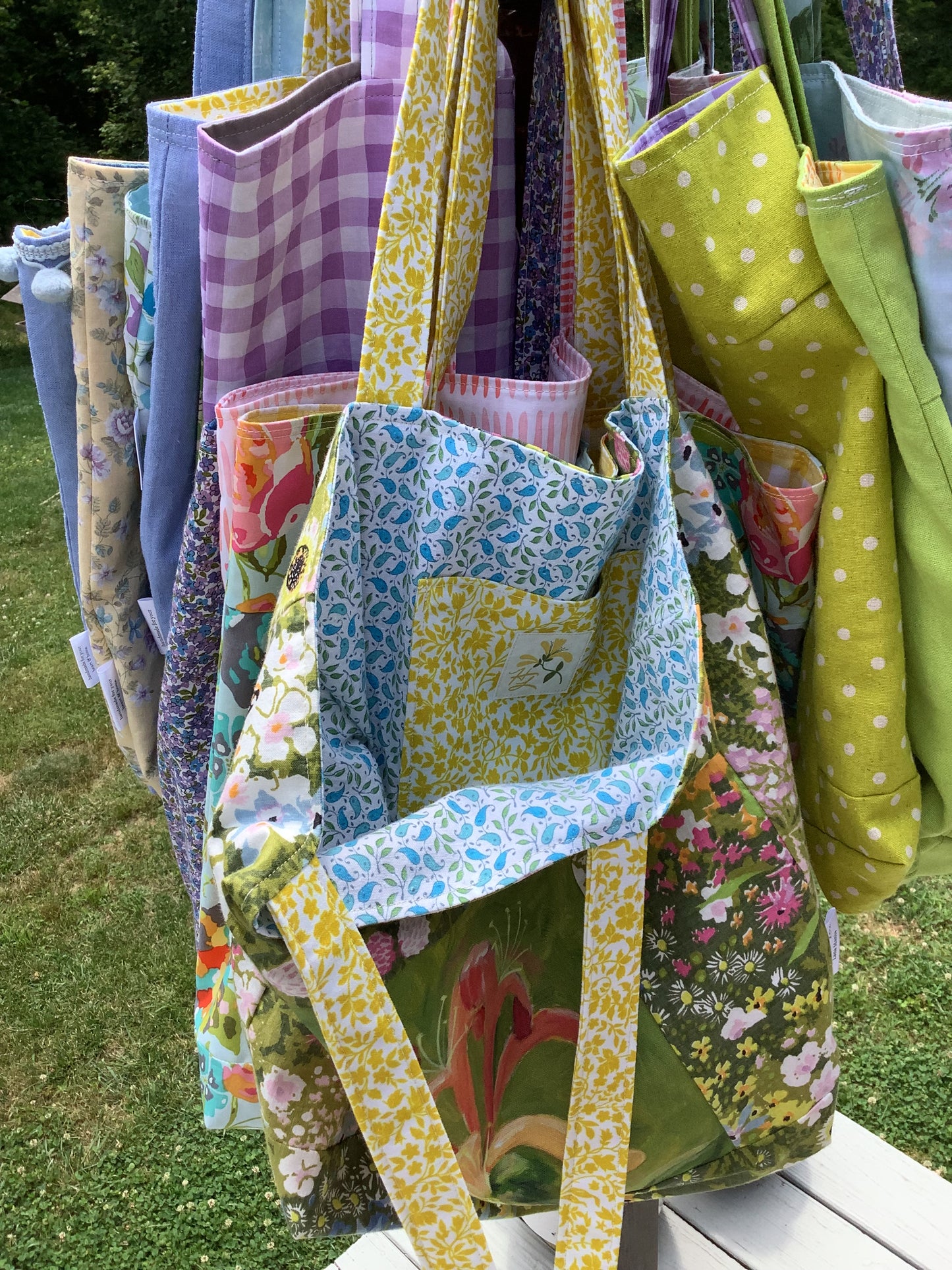 Vintage Honeysuckle Floral Market Tote Bag