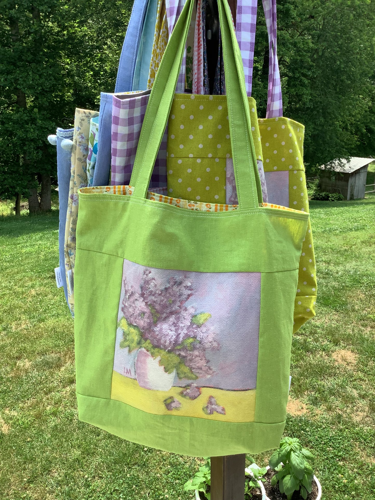 Lilac Floral Market Tote Bag
