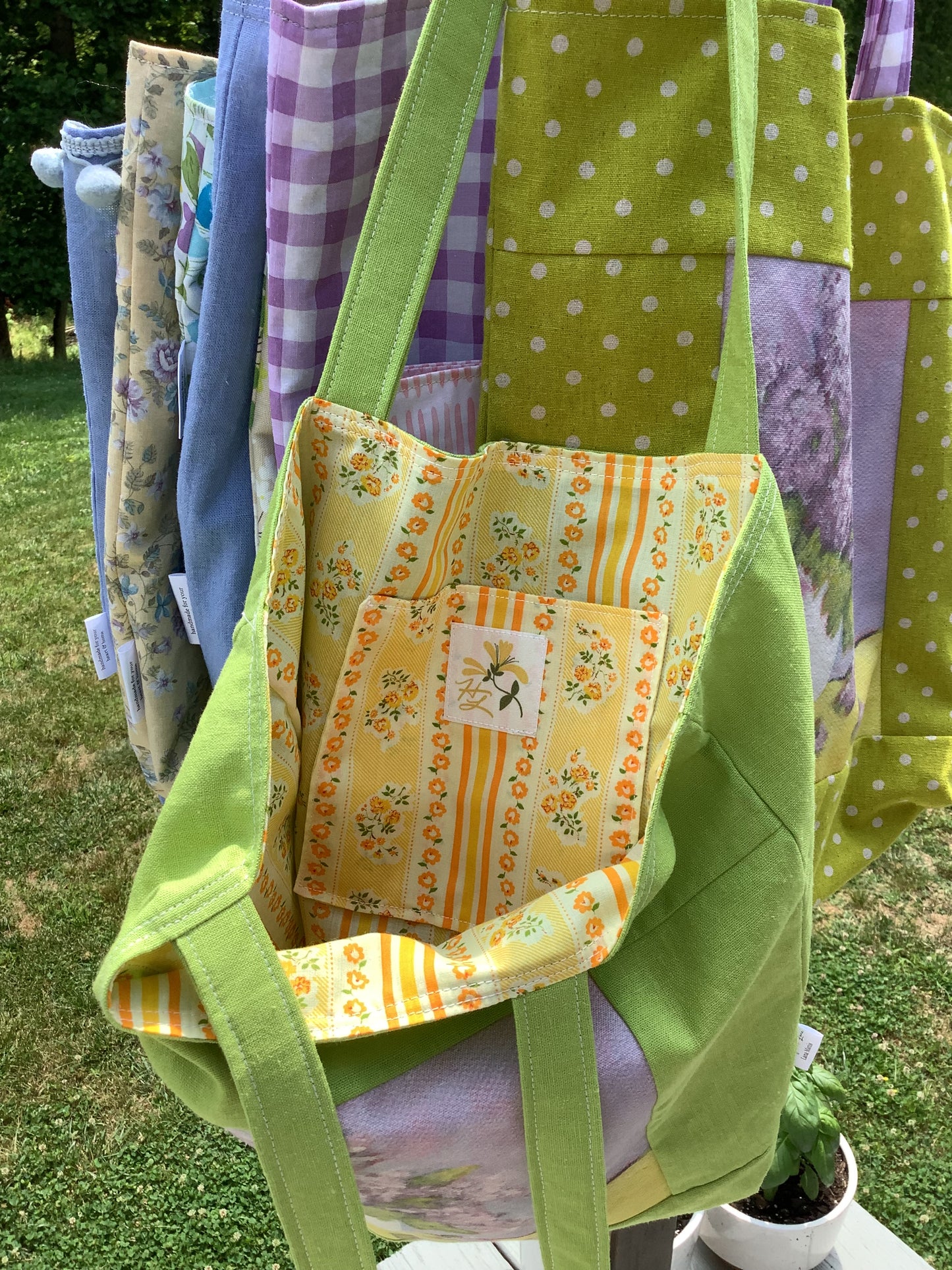 Lilac Floral Market Tote Bag