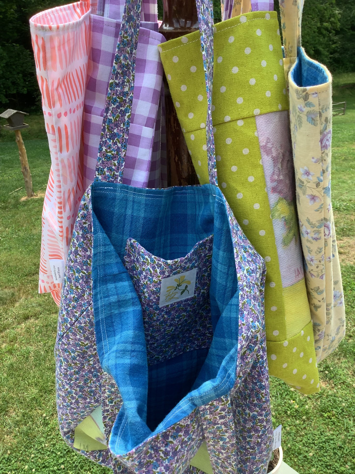 Lilac Ditsy Floral Market Tote Bag