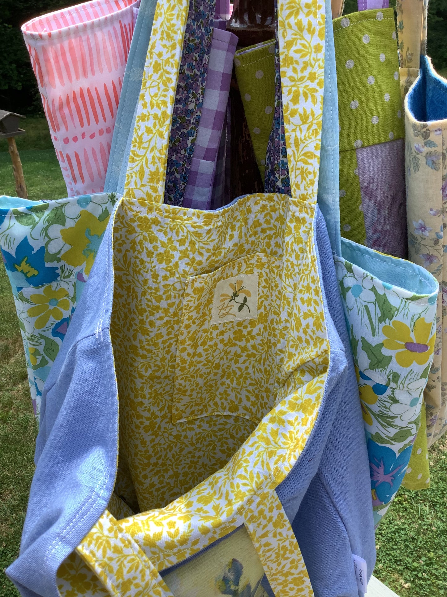 Bees & Lavender Floral Market Tote Bag