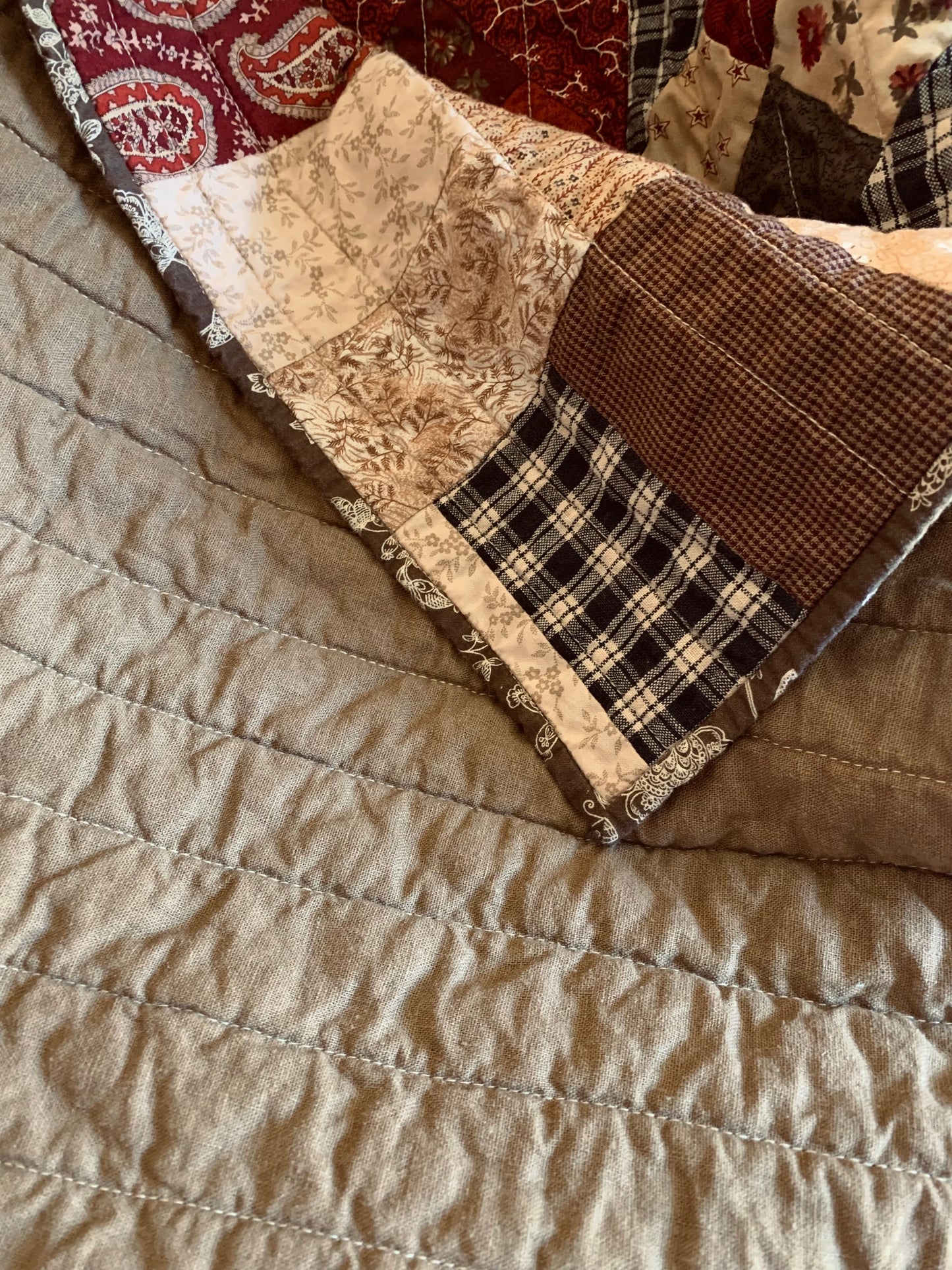 Four-Patch on Point Rustic Cabin Quilt