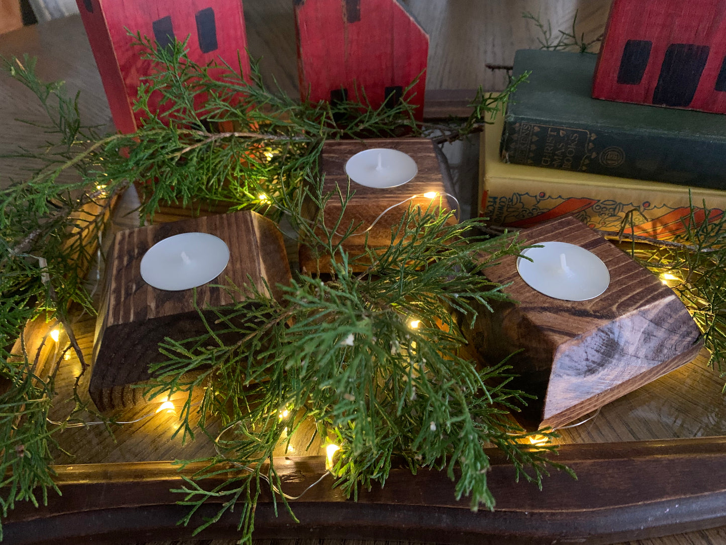 Handcrafted Tea Light Candle Holders, set / 3