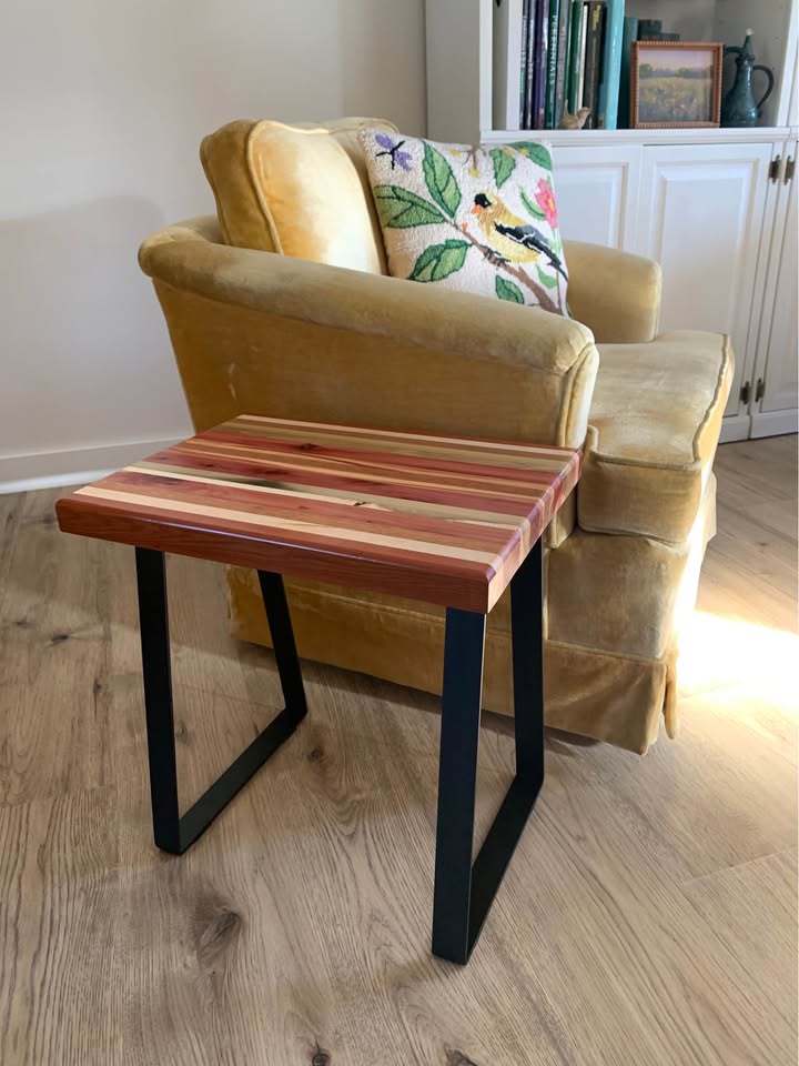 Handcrafted Side Table - Mid-Century / Industrial / Barndominium - LOCAL PICKUP ONLY