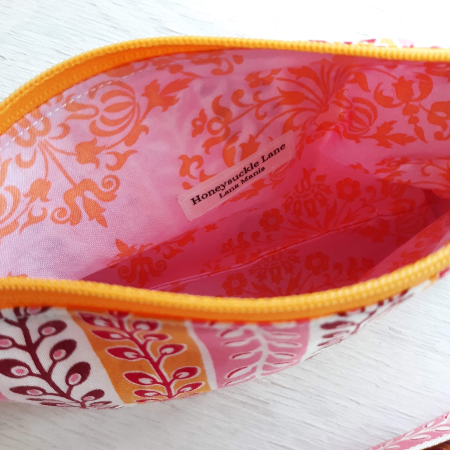 Seed Pod Stripe Zipper Pouch with optional Key Fob
