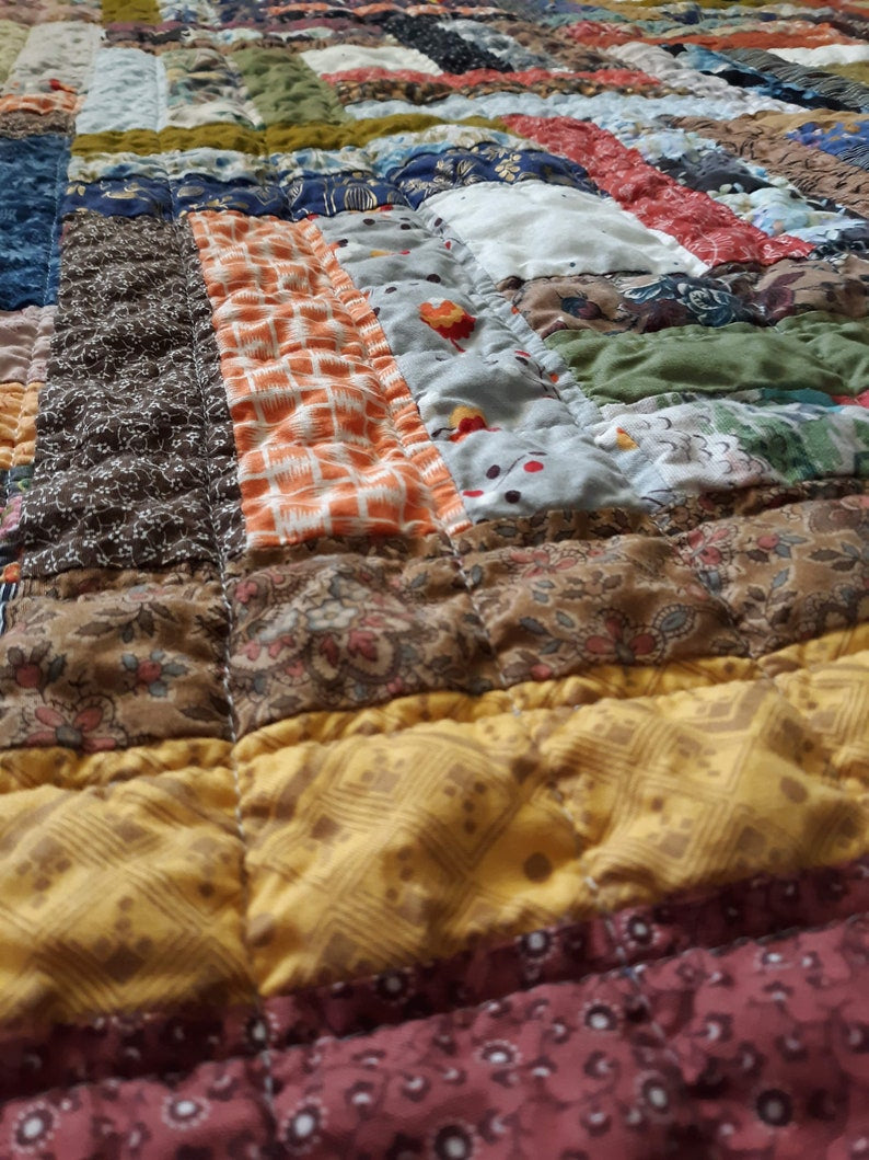 Scrappy square dance quilt