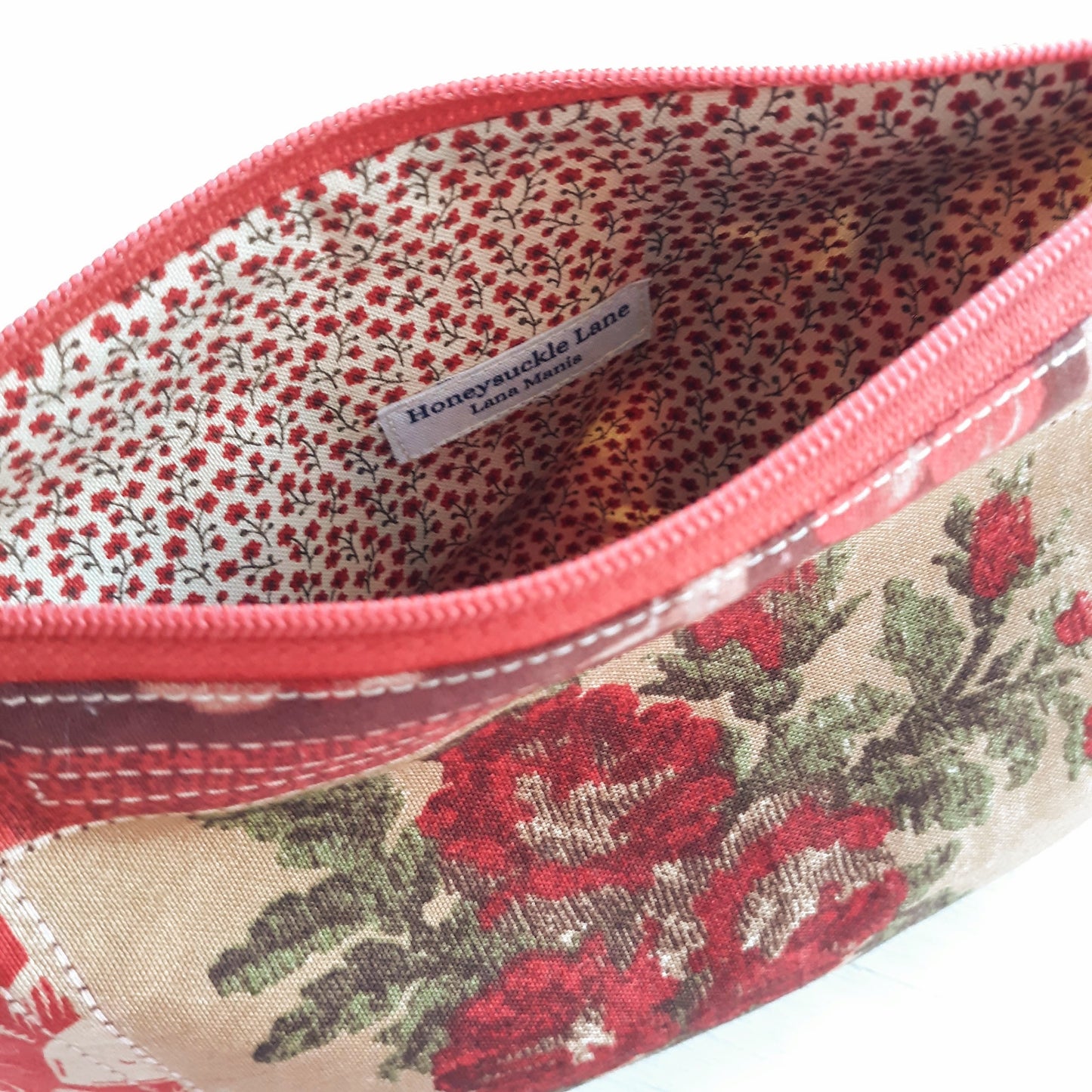 French General Fabric Zipper Pouch with optional Key Fob