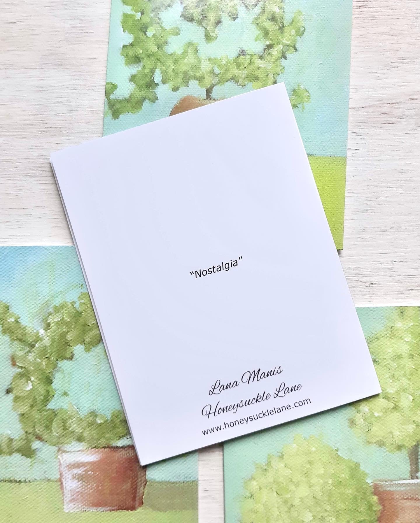 Honeysuckle and Topiaries Folded Notecards