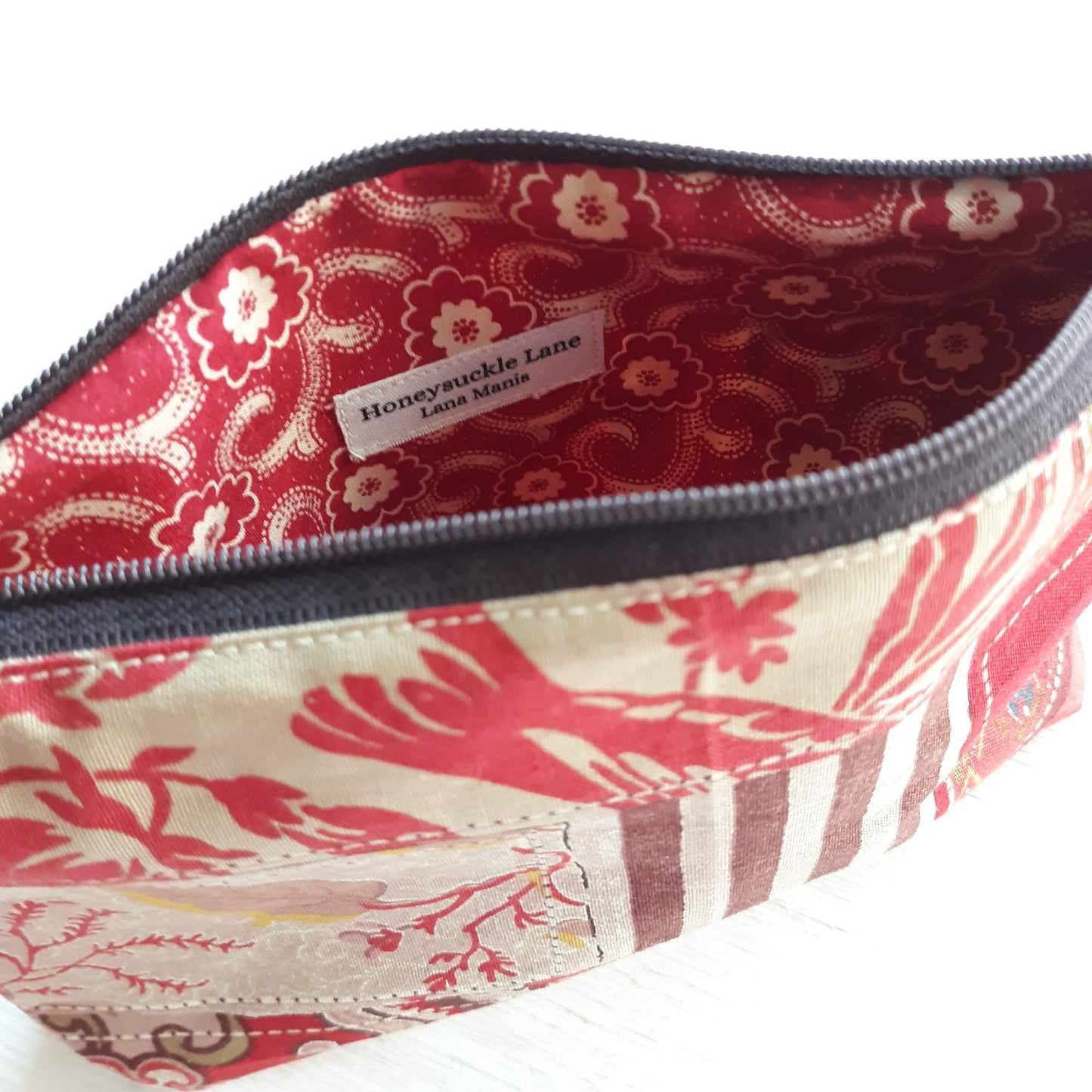 French General Fabric Zipper Pouch with optional Key Fob