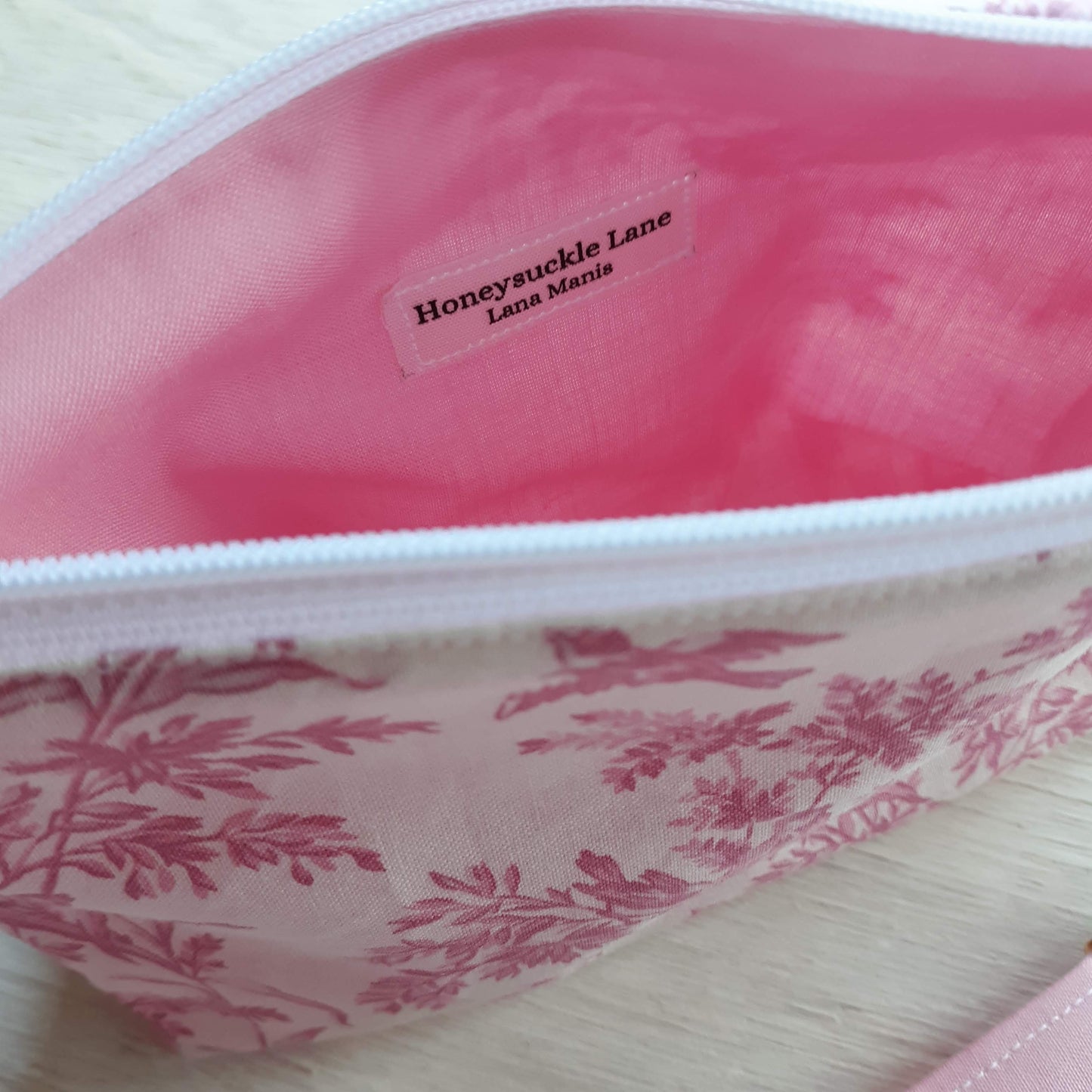 Toile Zipper Pouch with optional Key Fob