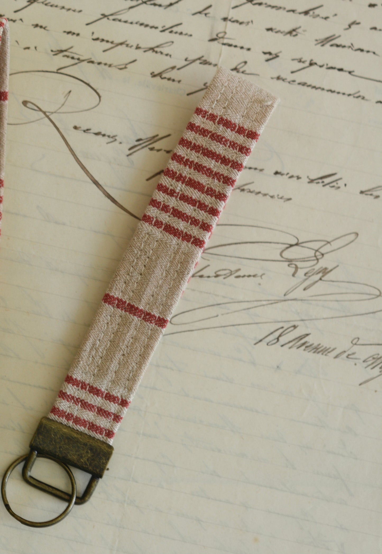Key Fob - Antique French Ticking