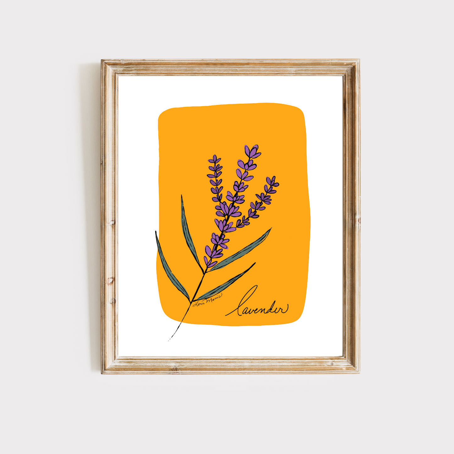 Lavender on Color Block Art Print - 10 Designs