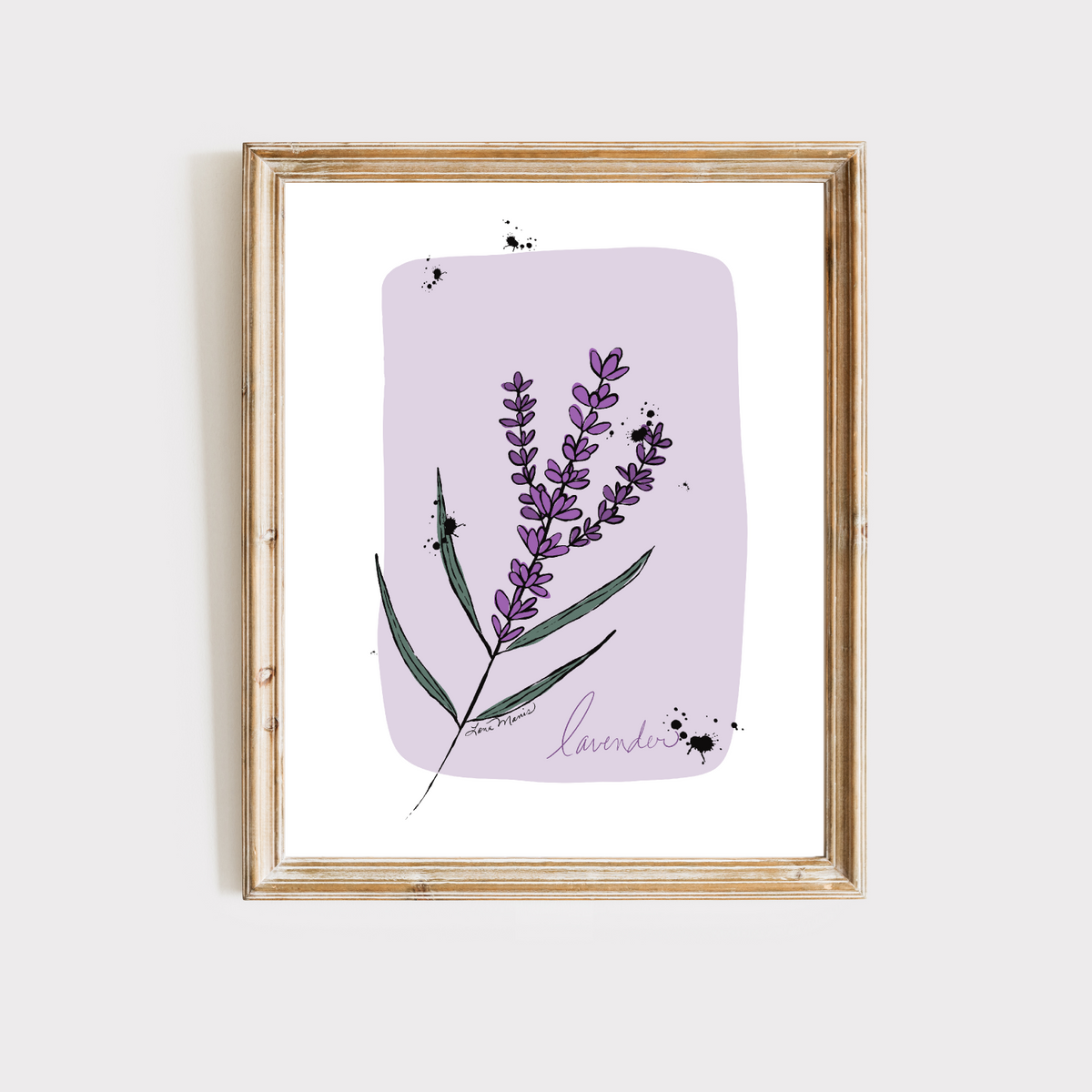 Lavender on Color Block Art Print - 10 Designs