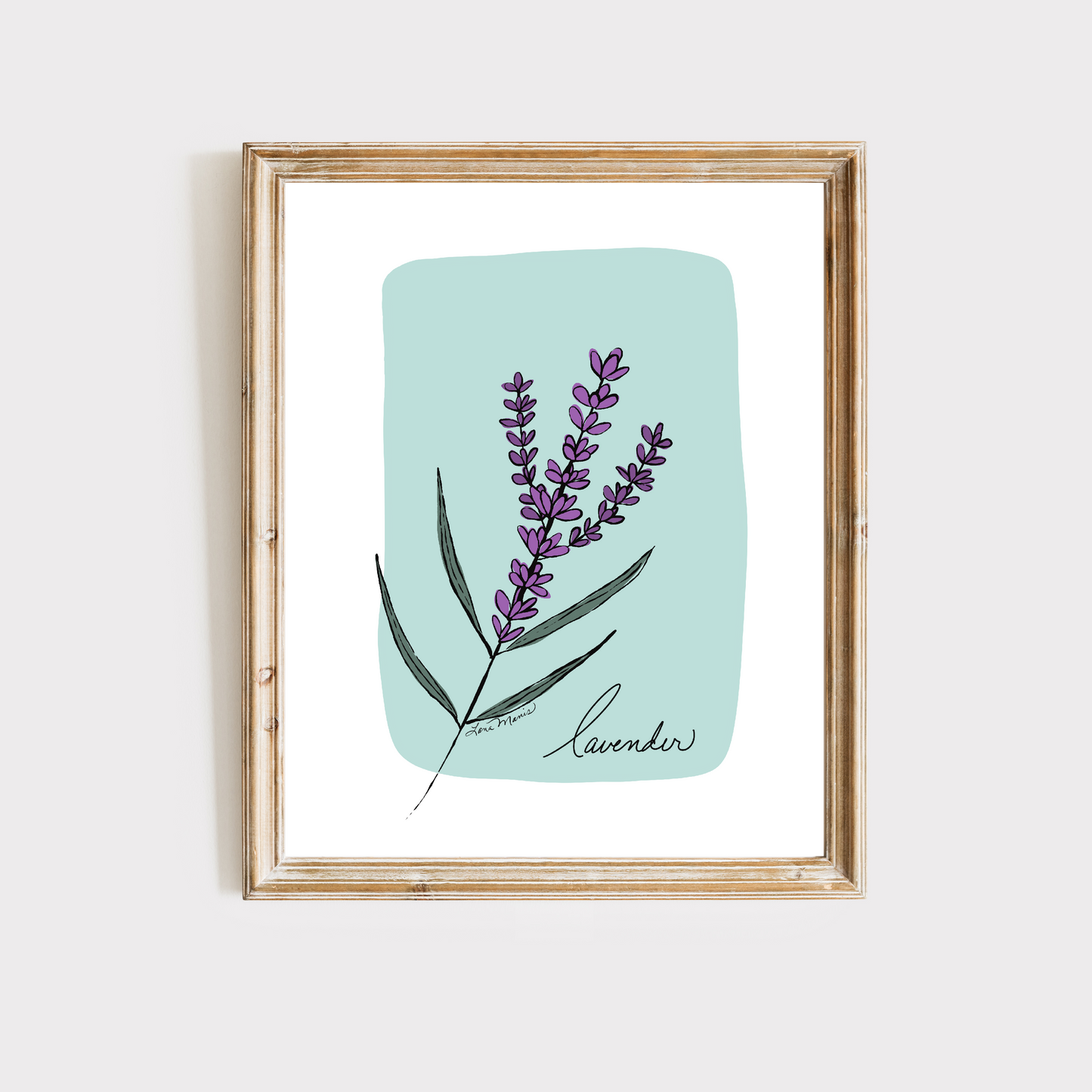 Lavender on Color Block Art Print - 10 Designs