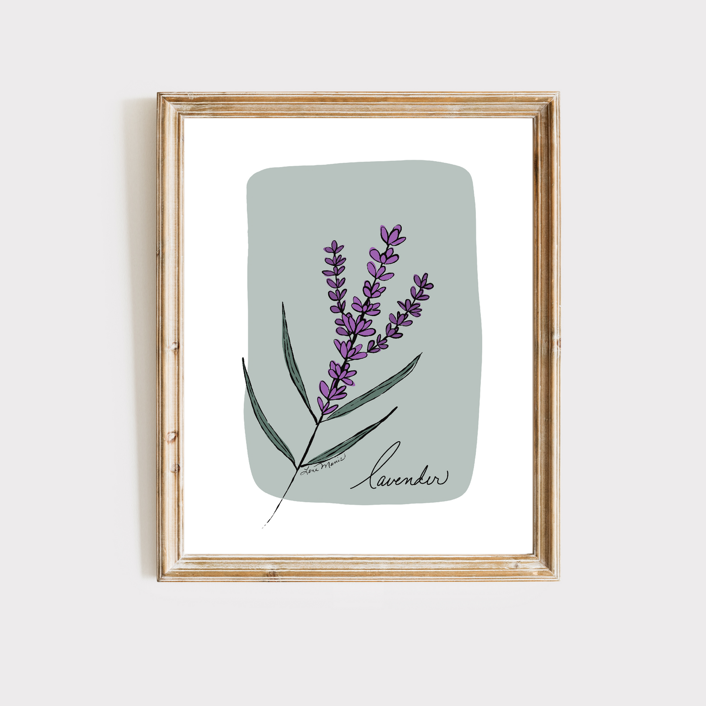 Lavender on Color Block Art Print - 10 Designs