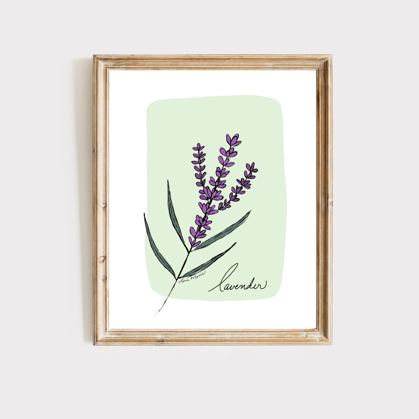 Lavender on Color Block Art Print - 10 Designs