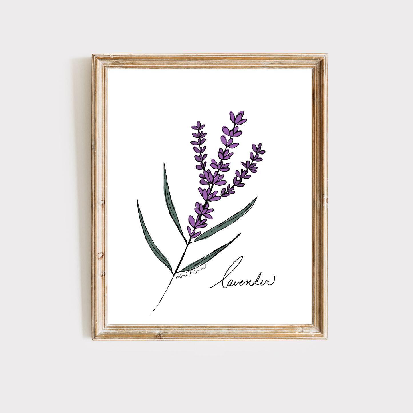 Lavender on Color Block Art Print - 10 Designs