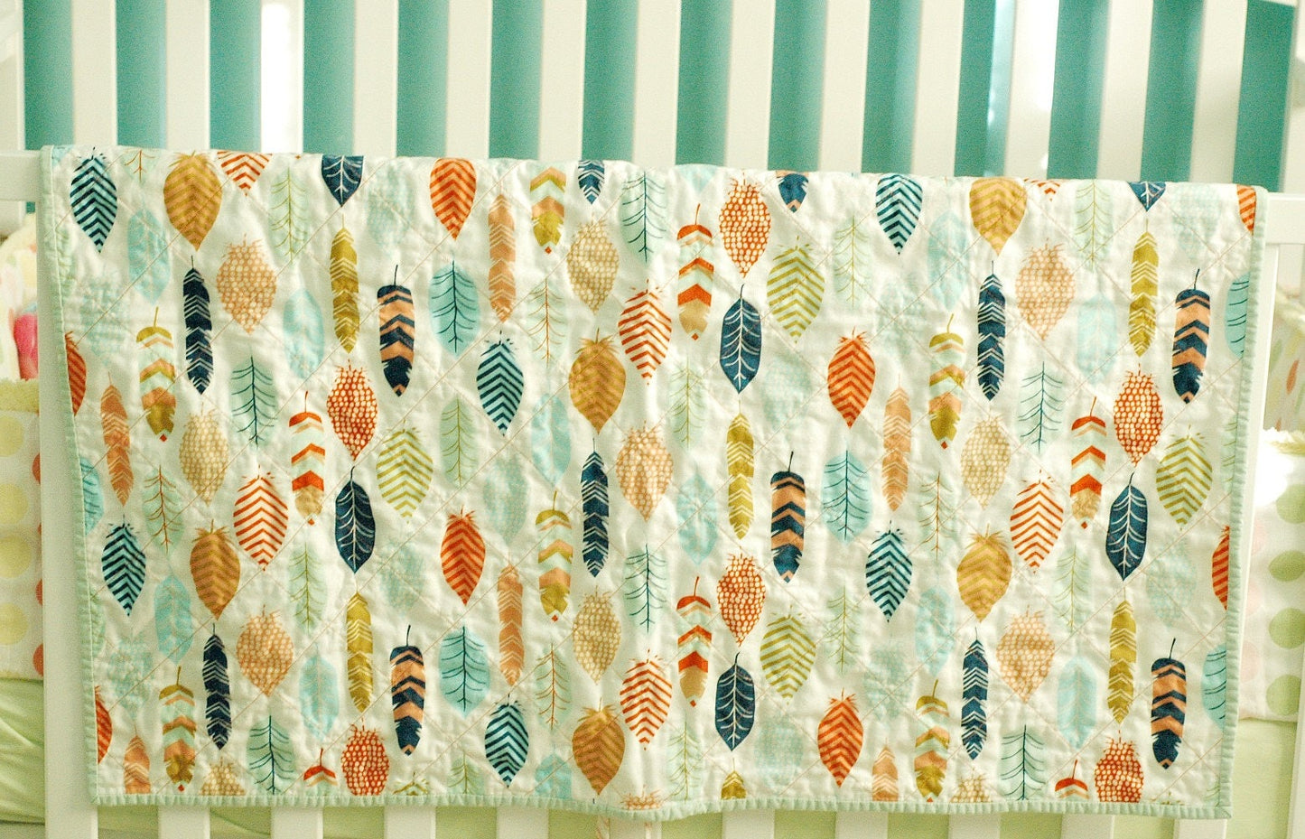 Feathers and Arrows Modern Baby Quilt