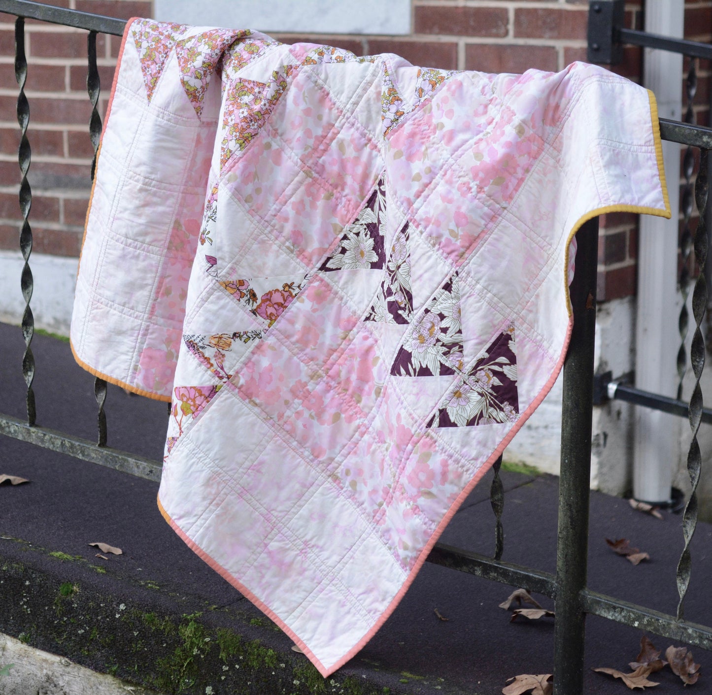 Pink Patchwork Baby Quilt