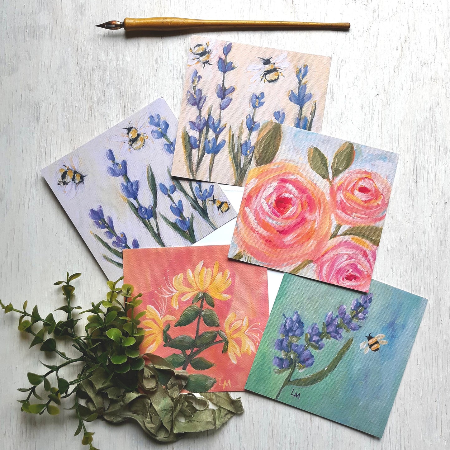The Bee Garden Flat Notecards