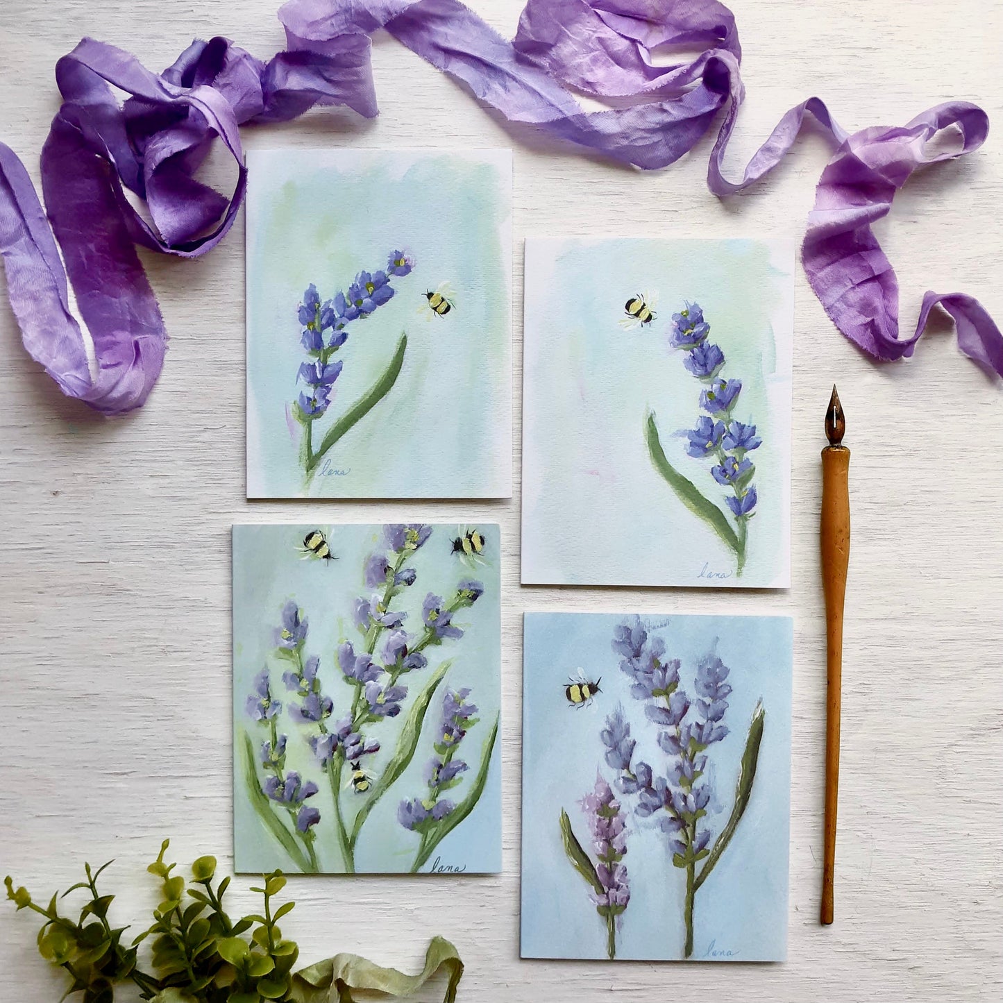 The Lavender Garden Folded Notecards