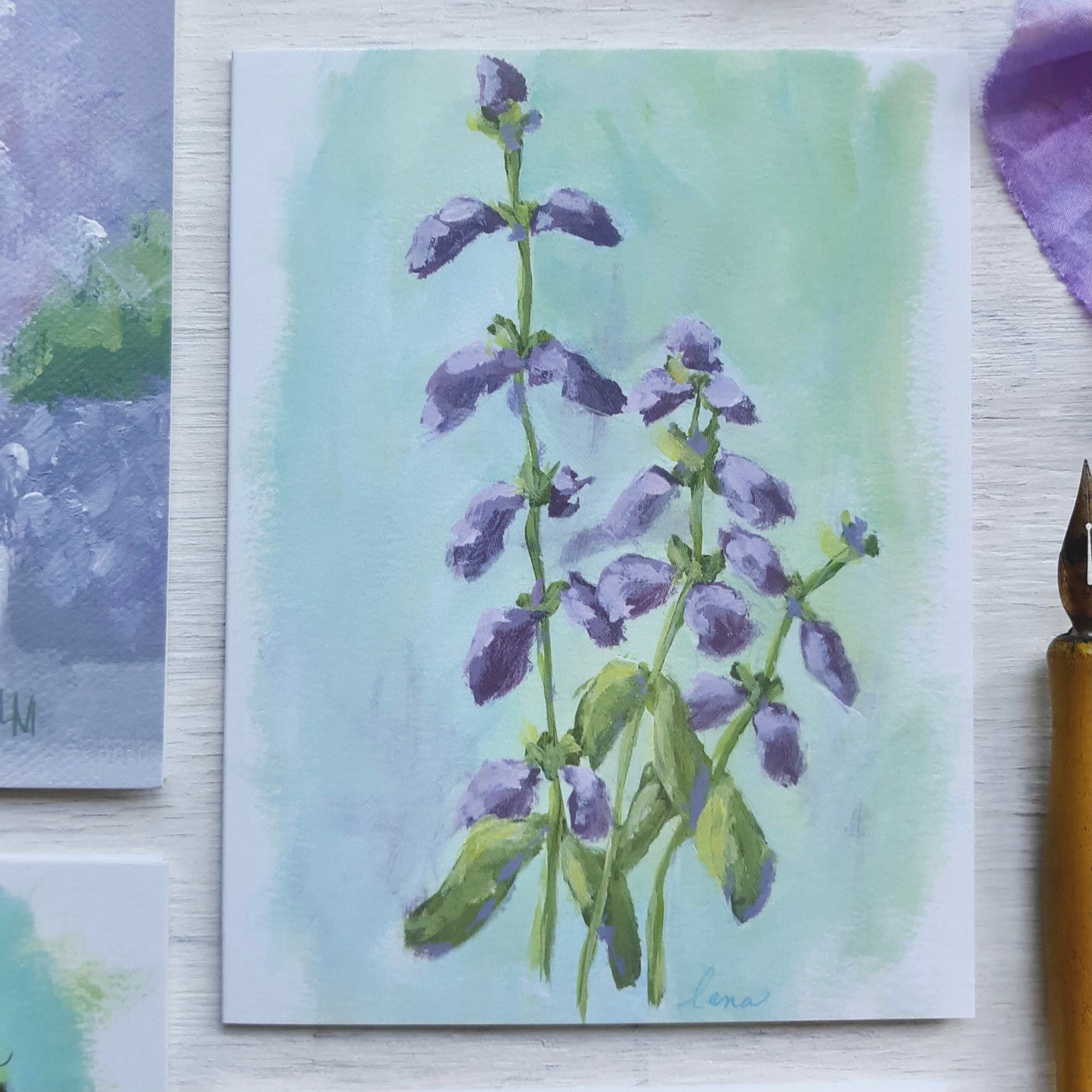 The Purple Garden Folded Notecards