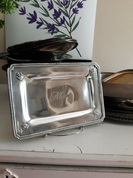 Silver Tray with Roses, MOM