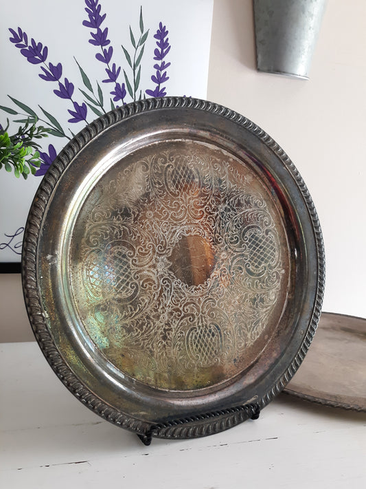 Extra Large Vintage Silver Plate Tray / Platter