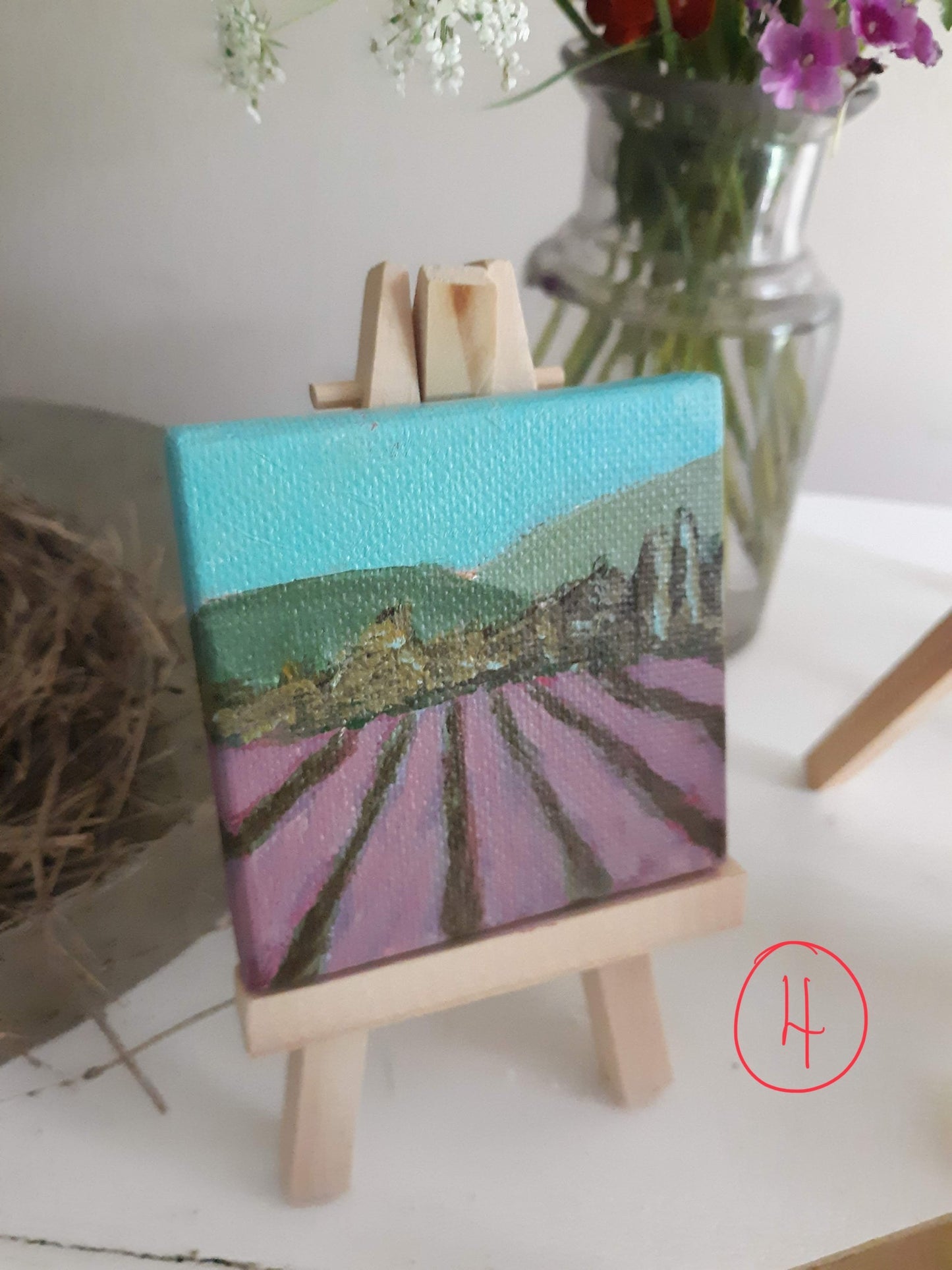 Miniature Acrylic Painting with Easel