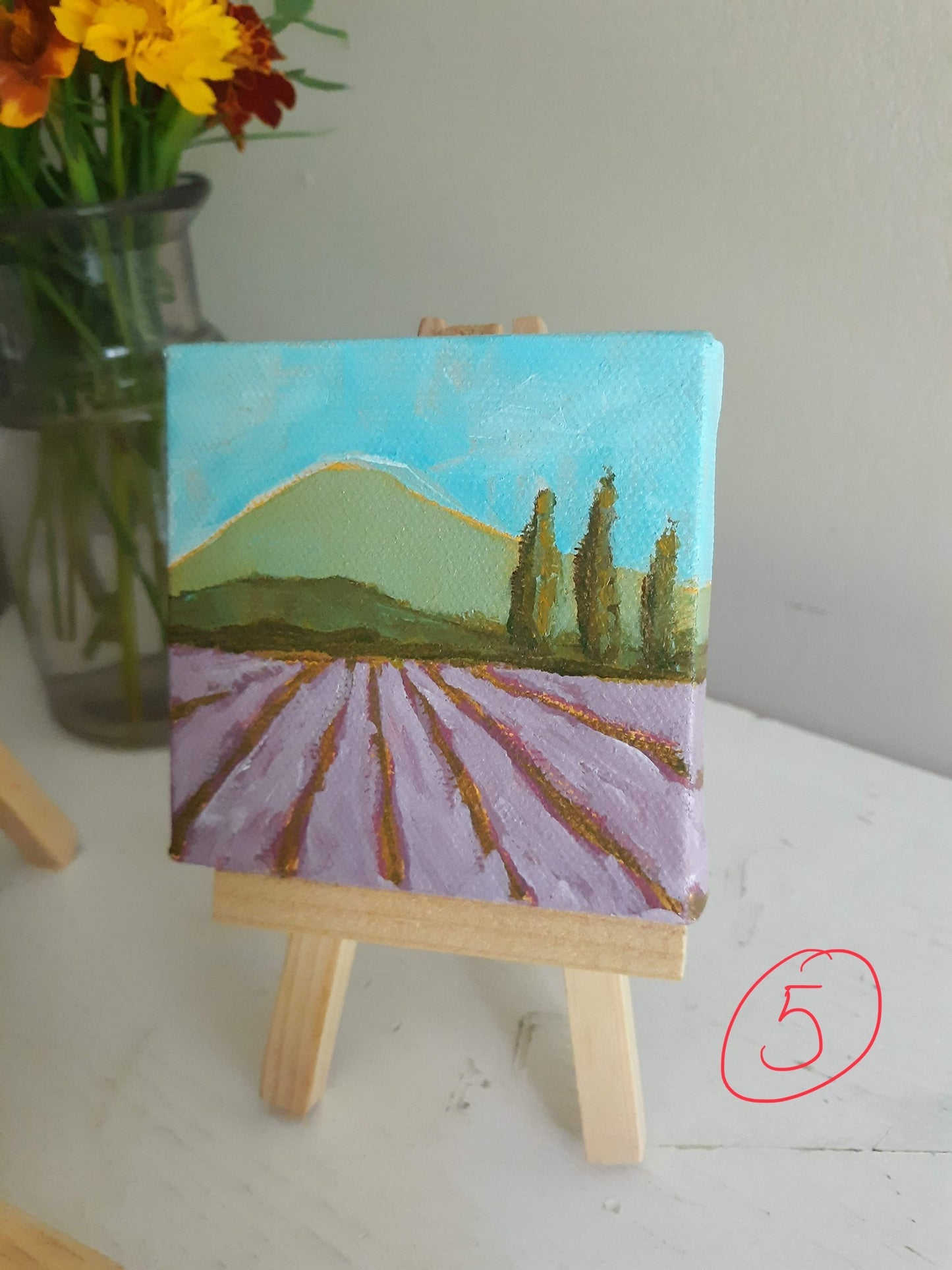 Miniature Acrylic Painting with Easel