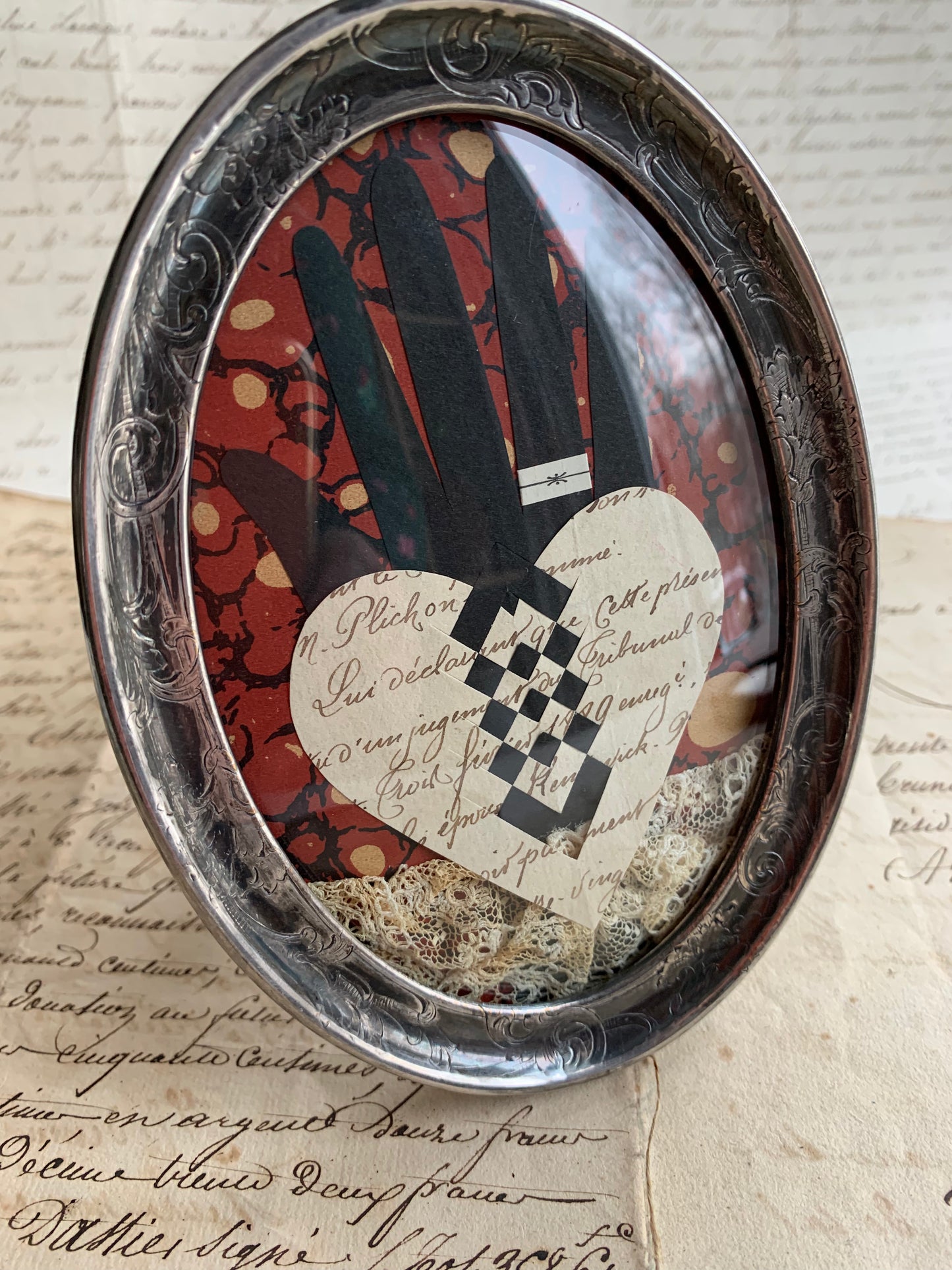 An Old Fashioned Love - Antique Convex Glass Love Token