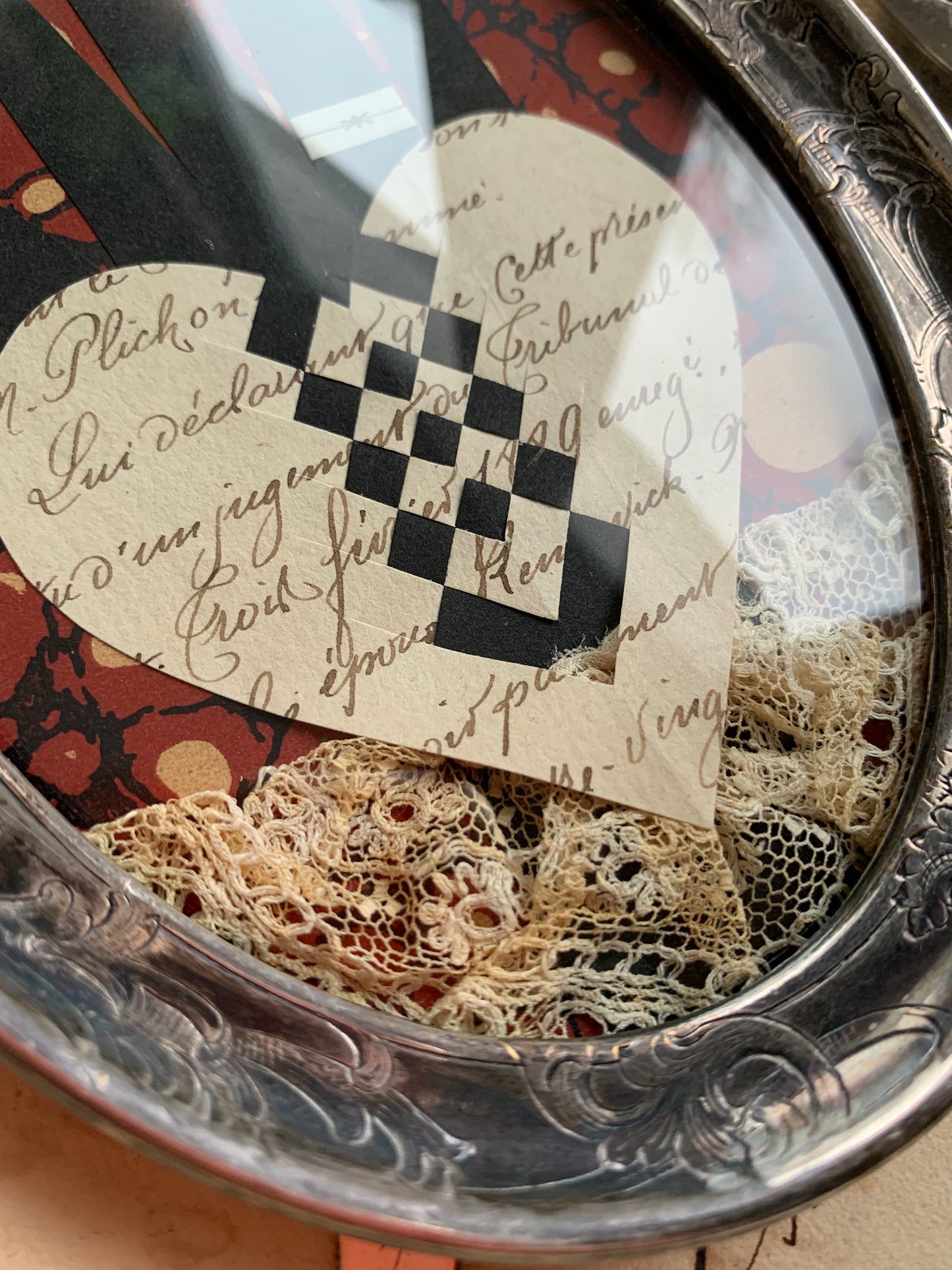 An Old Fashioned Love - Antique Convex Glass Love Token