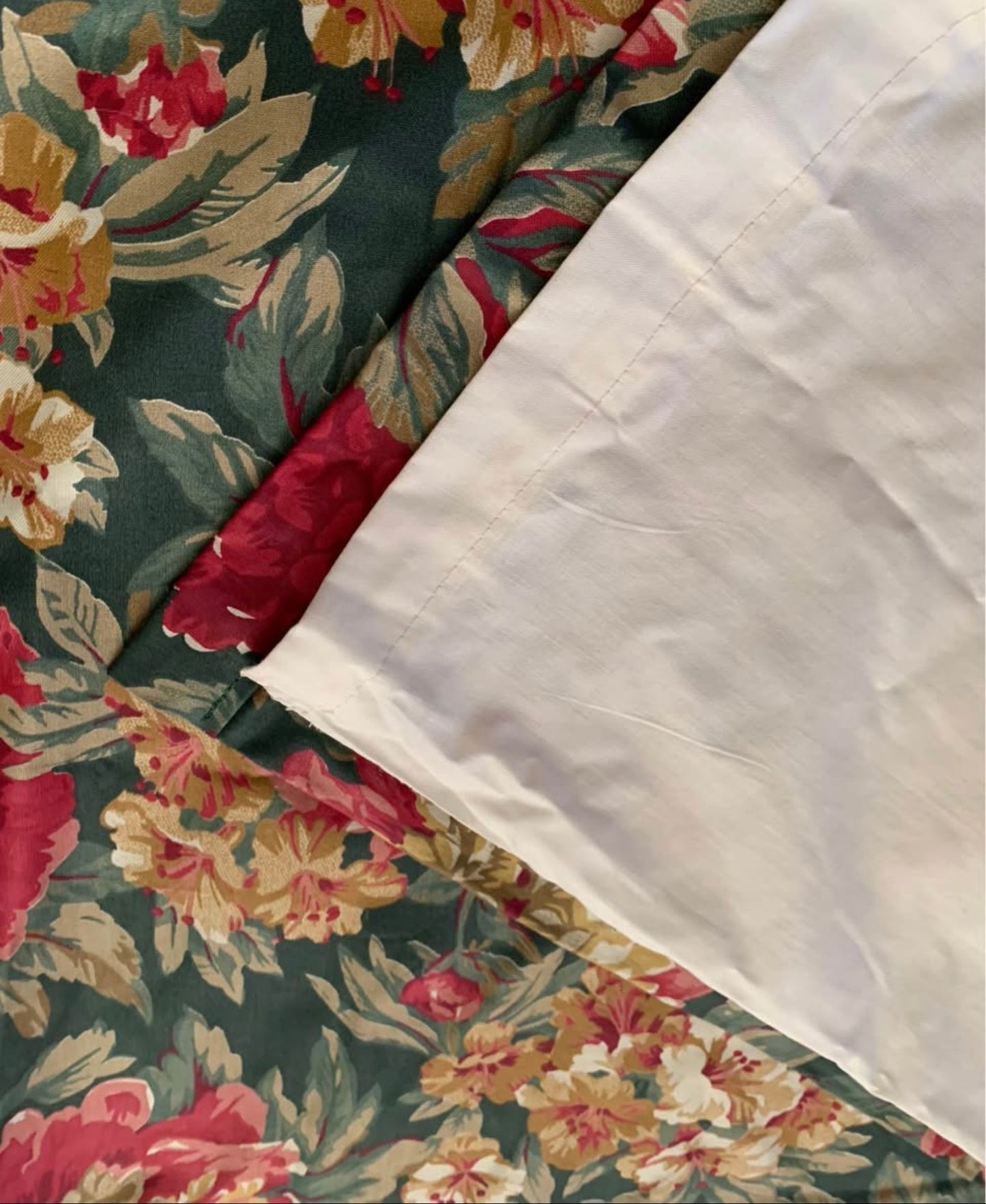 Vintage Floral Pinch Pleat Curtains, 2 Sets (4 Panels)