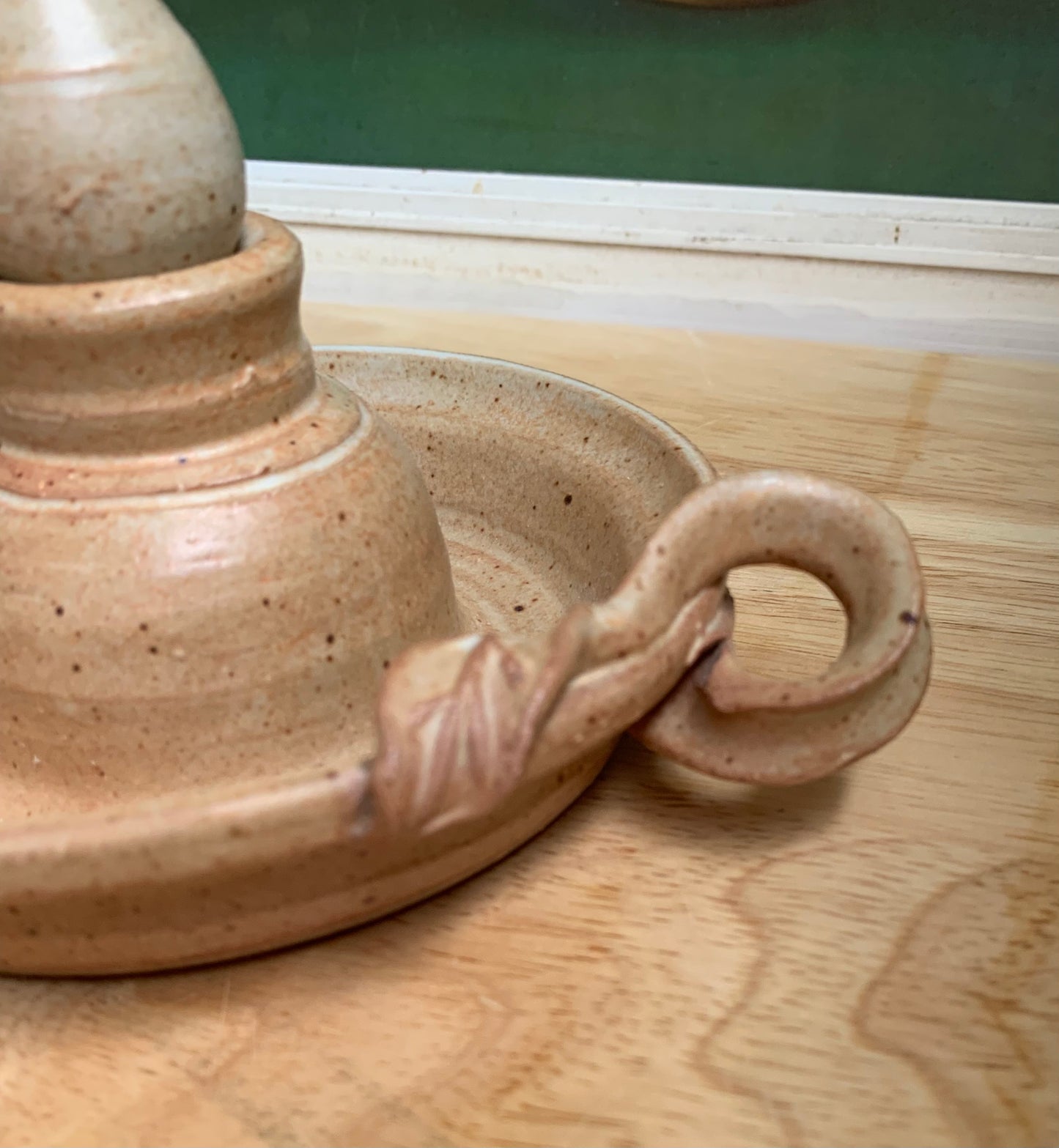 Hand Thrown Pottery Stoneware Candlestick / Chamberlamp