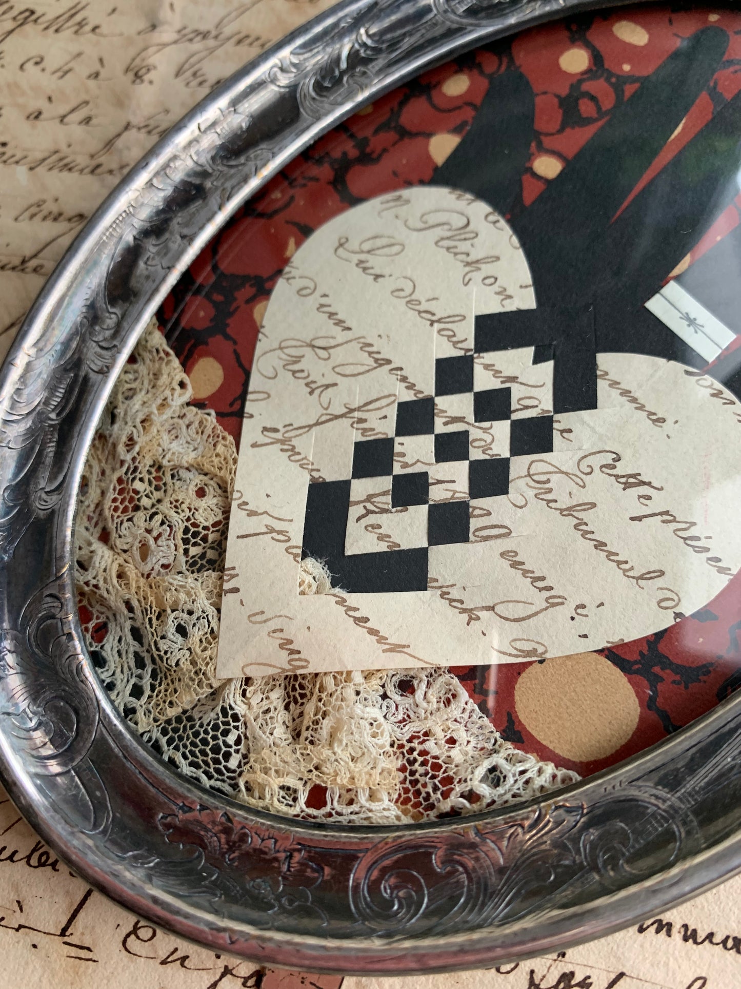 An Old Fashioned Love - Antique Convex Glass Love Token