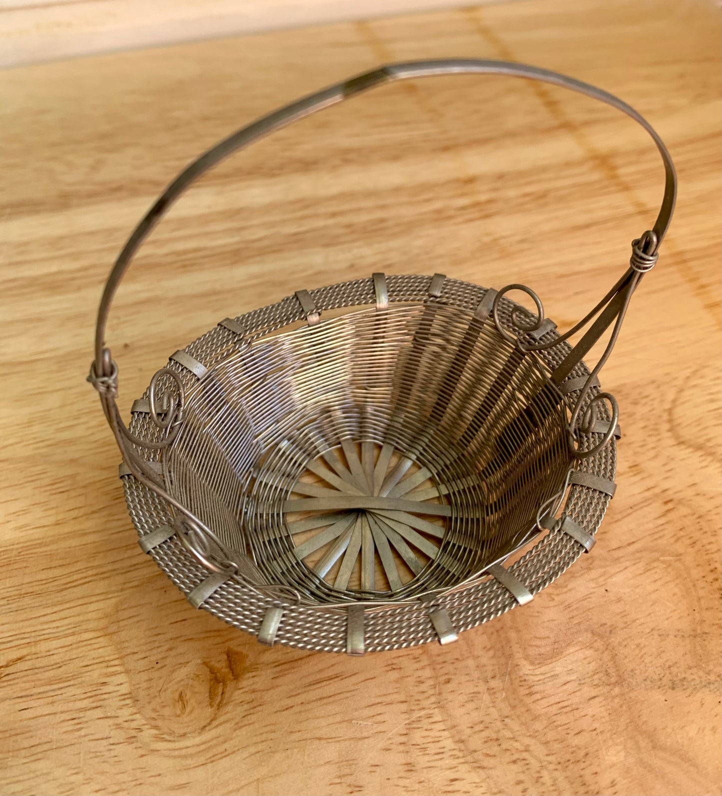 Vintage Silver Nesting Baskets, Set of 3